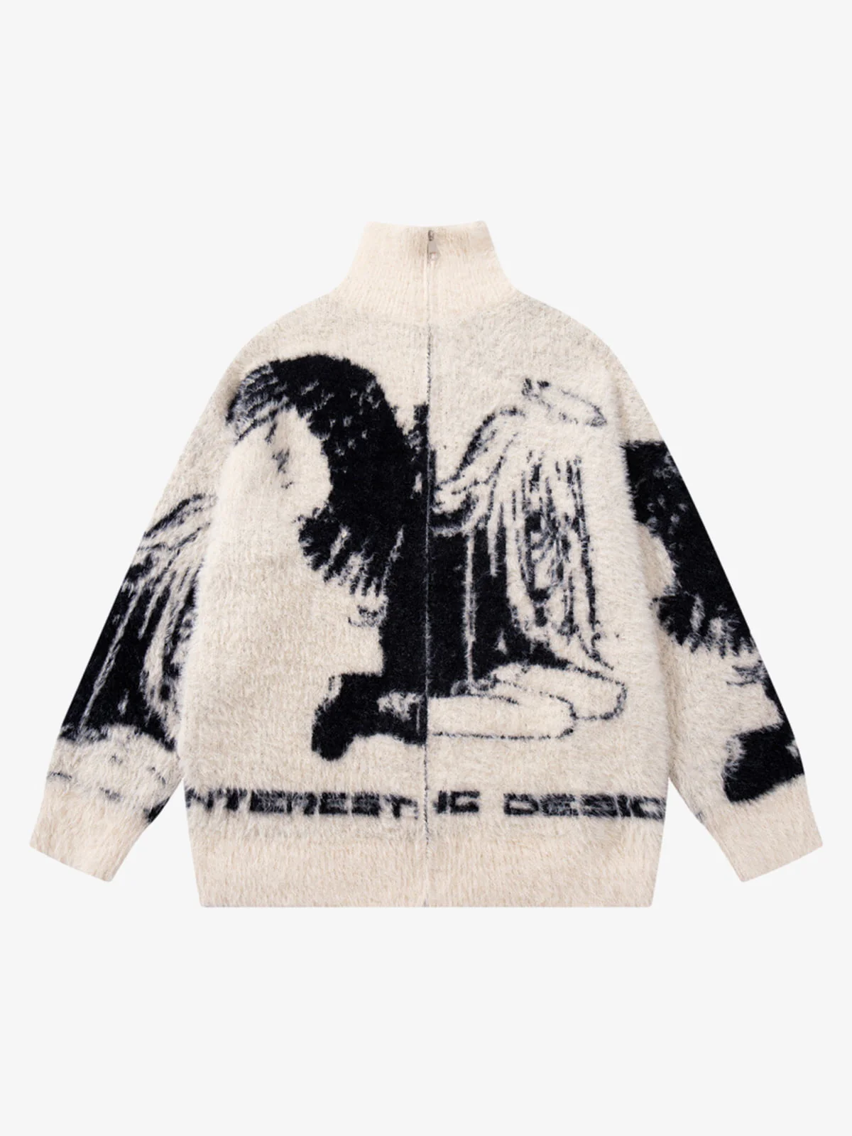 Street Subculture Angel Jacquard Cardigan Sweater - Image 10