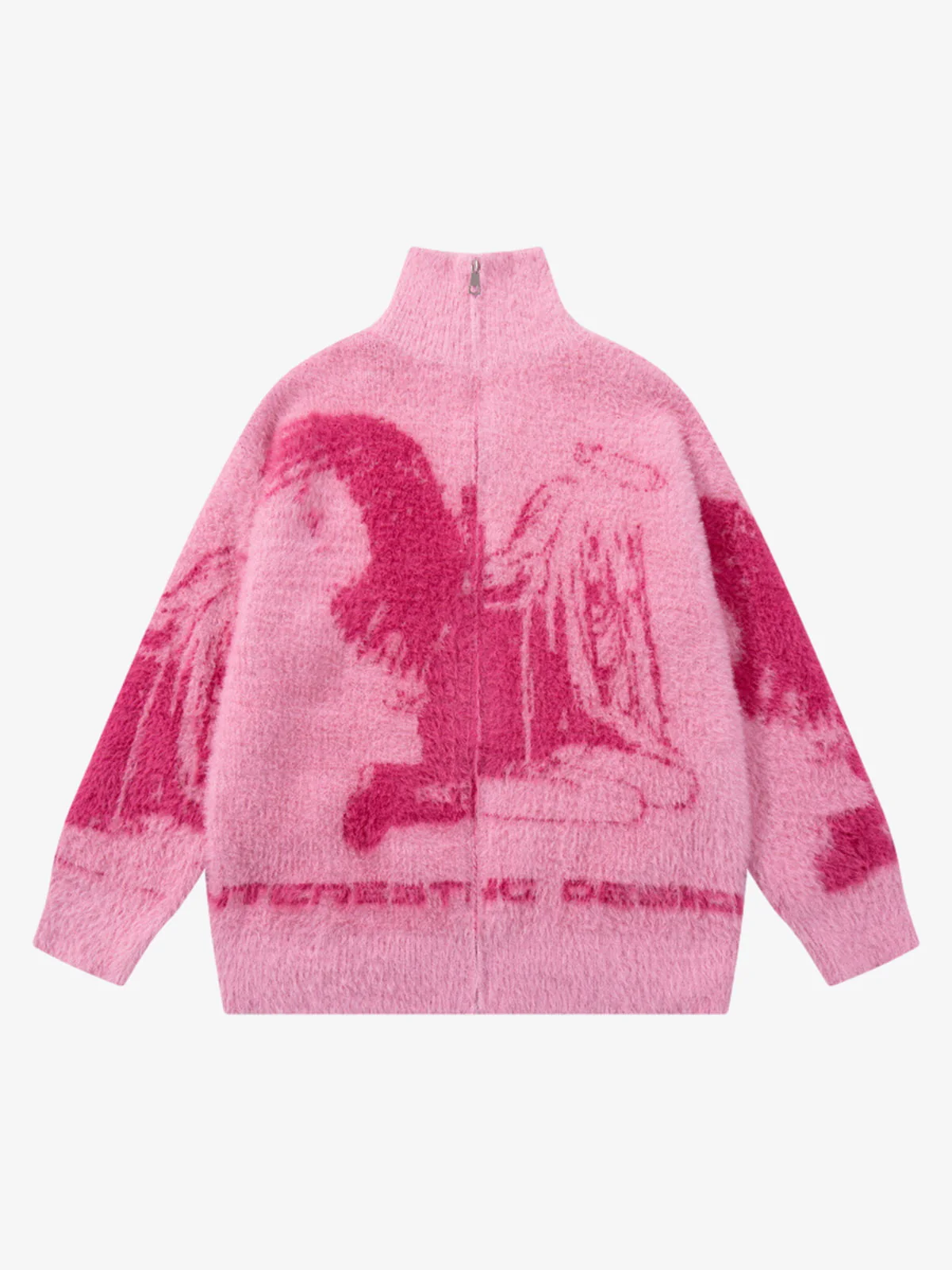 Street Subculture Angel Jacquard Cardigan Sweater - Image 2