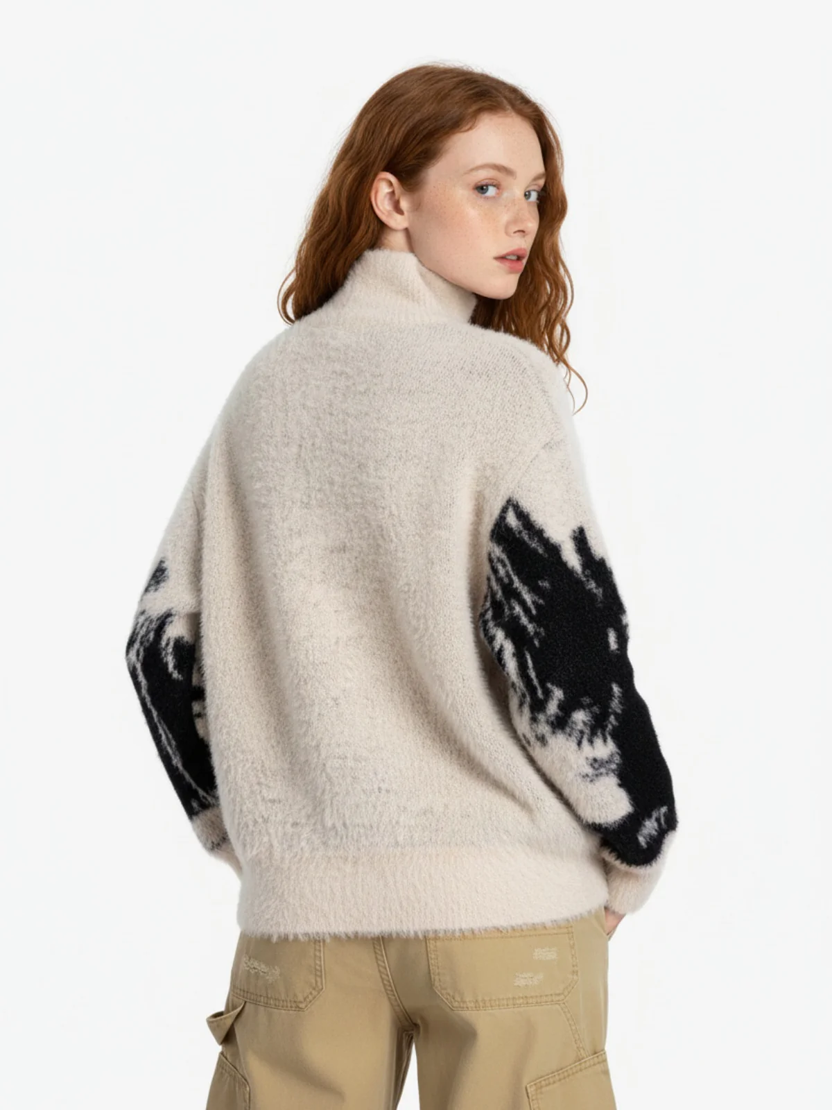 Street Subculture Angel Jacquard Cardigan Sweater - Image 6