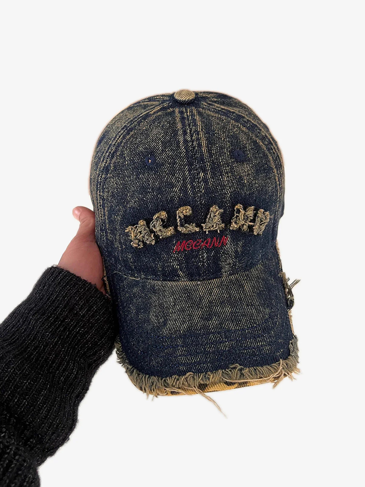 Street Washed Distressed Letter Embroidered Baseball Cap - Image 10