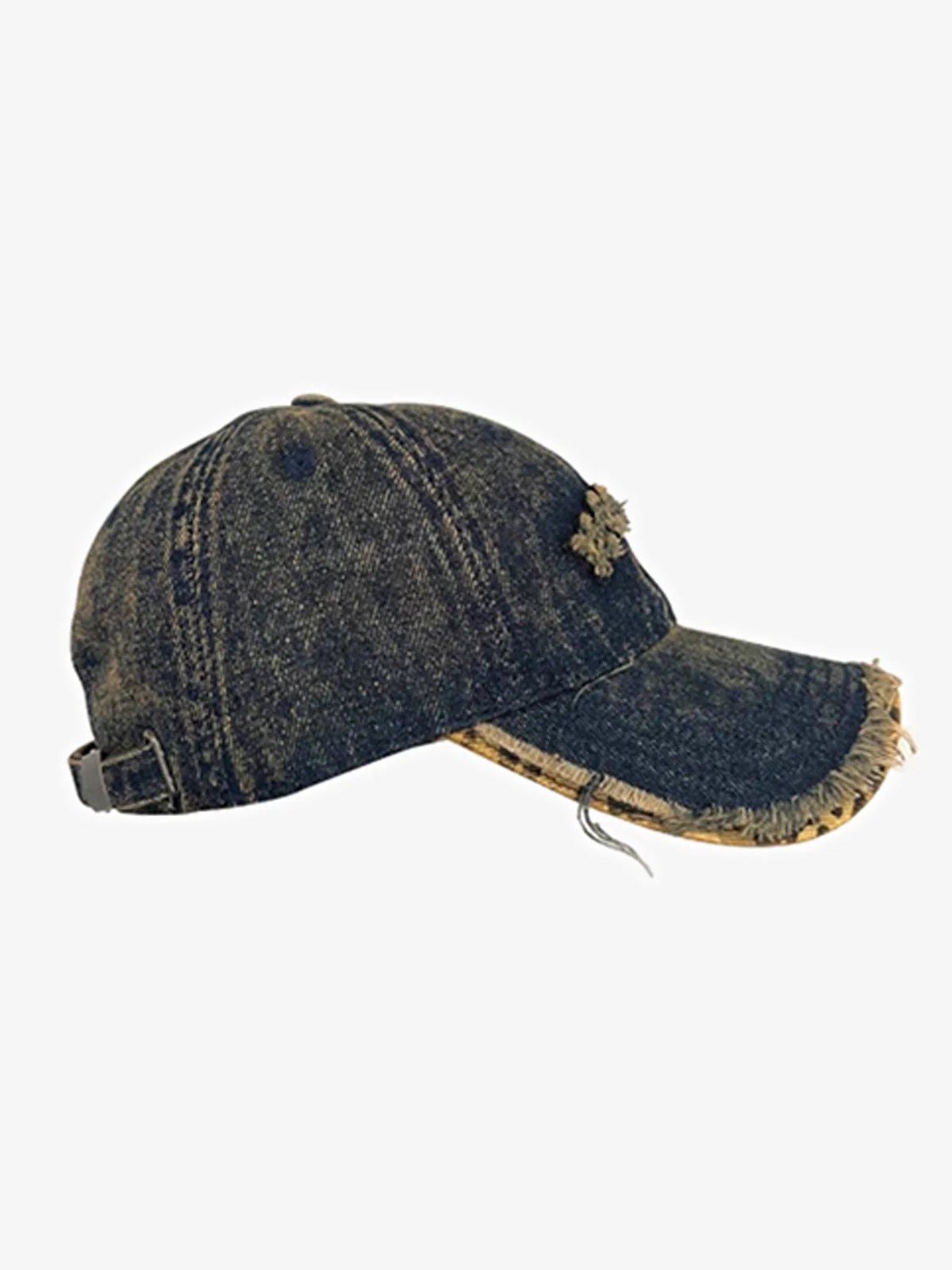 Street Washed Distressed Letter Embroidered Baseball Cap - Image 4