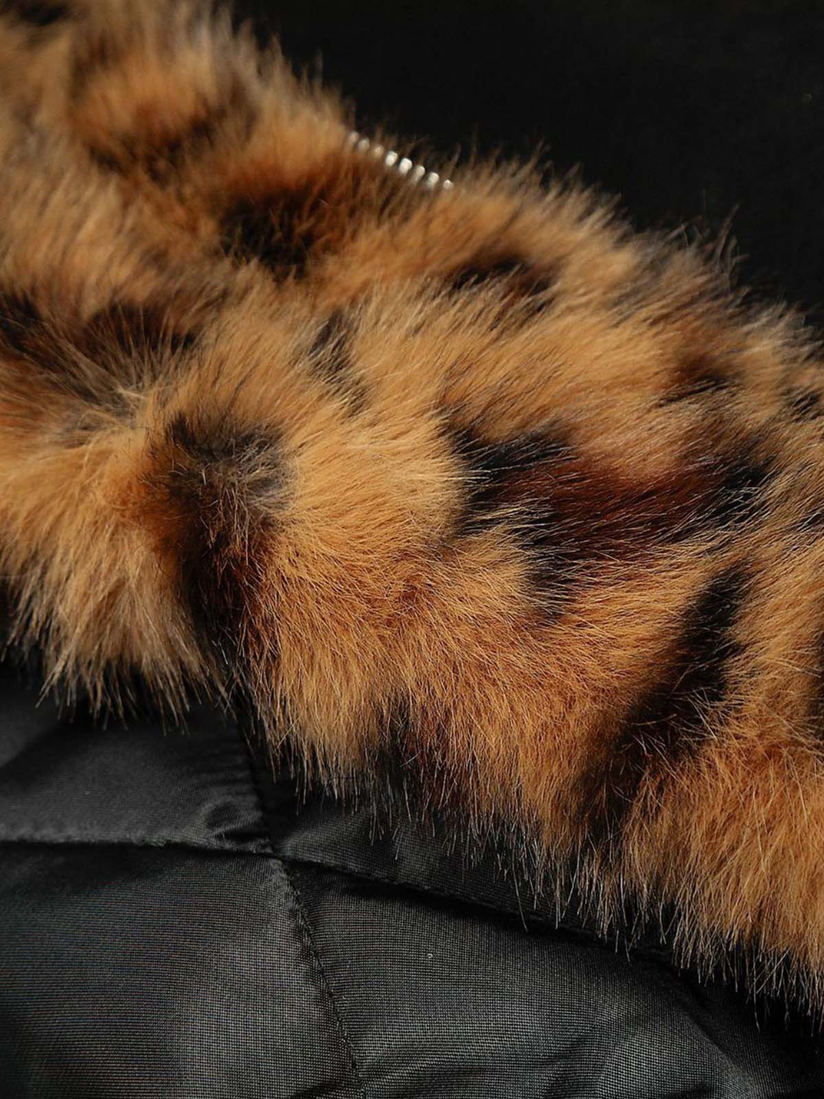 Tiger Print With Ears Hooded Fur Jacket - Image 10