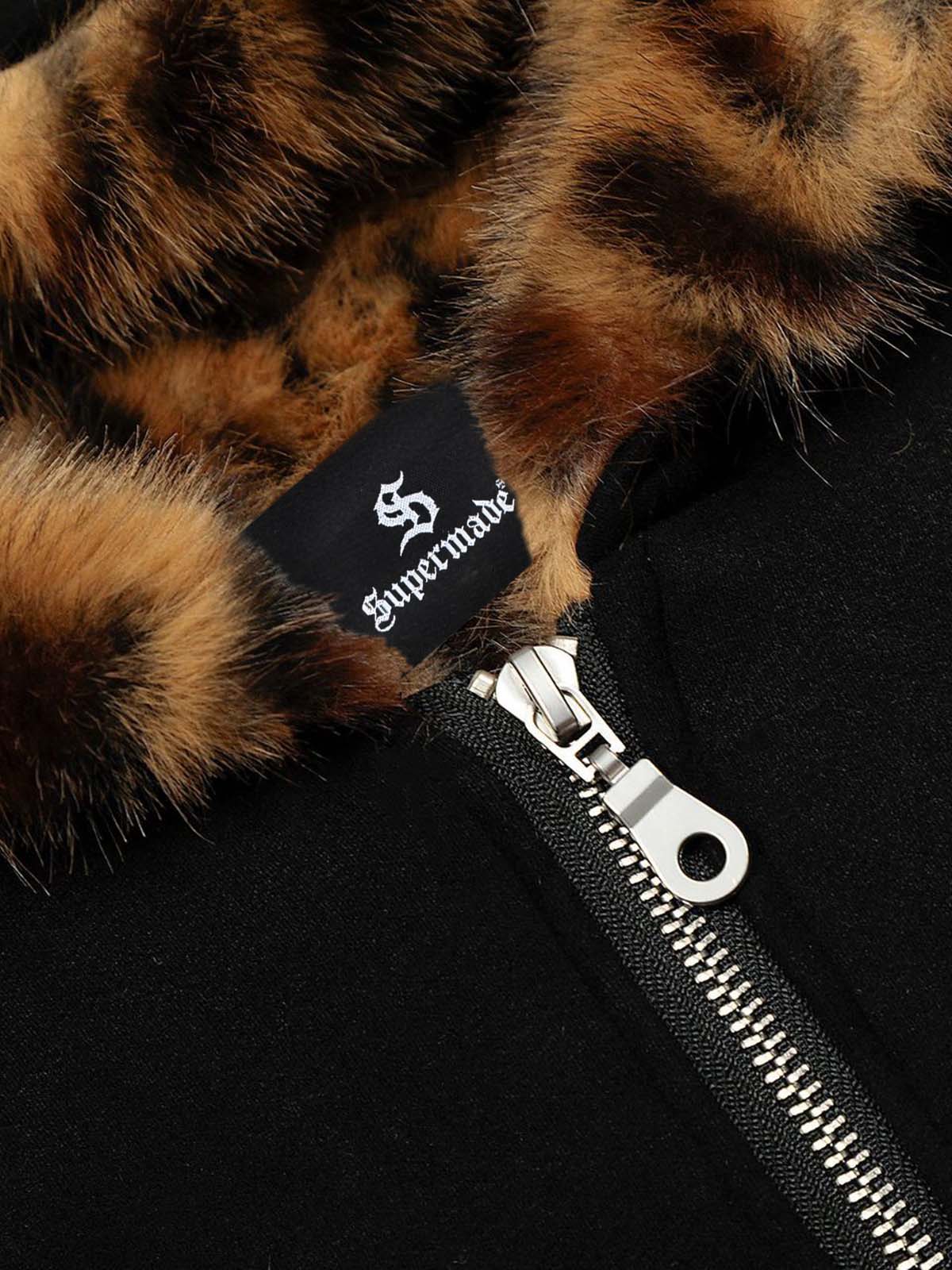 Tiger Print With Ears Hooded Fur Jacket - Image 9