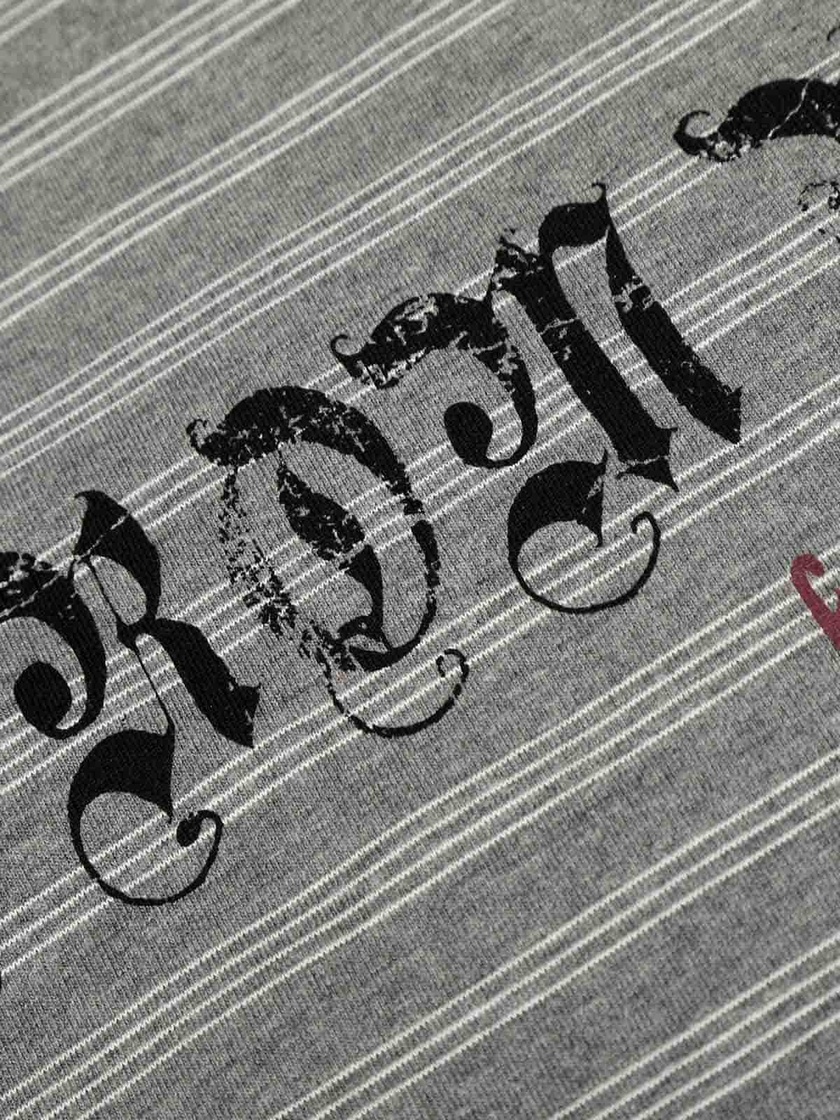Striped Gothic Letter Graphic Long Sleeve T-Shirt - Image 4