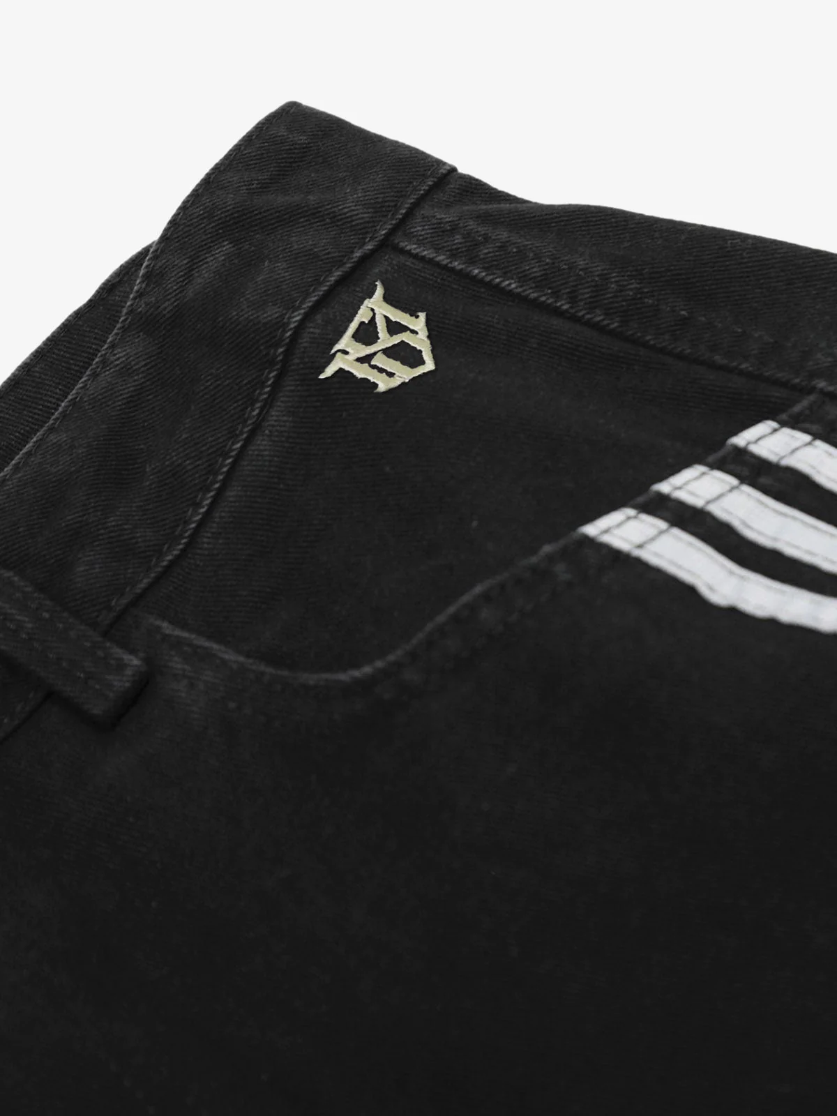 Denim Contrast Striped Stitching Barrel Jeans - 2504 - Image 9