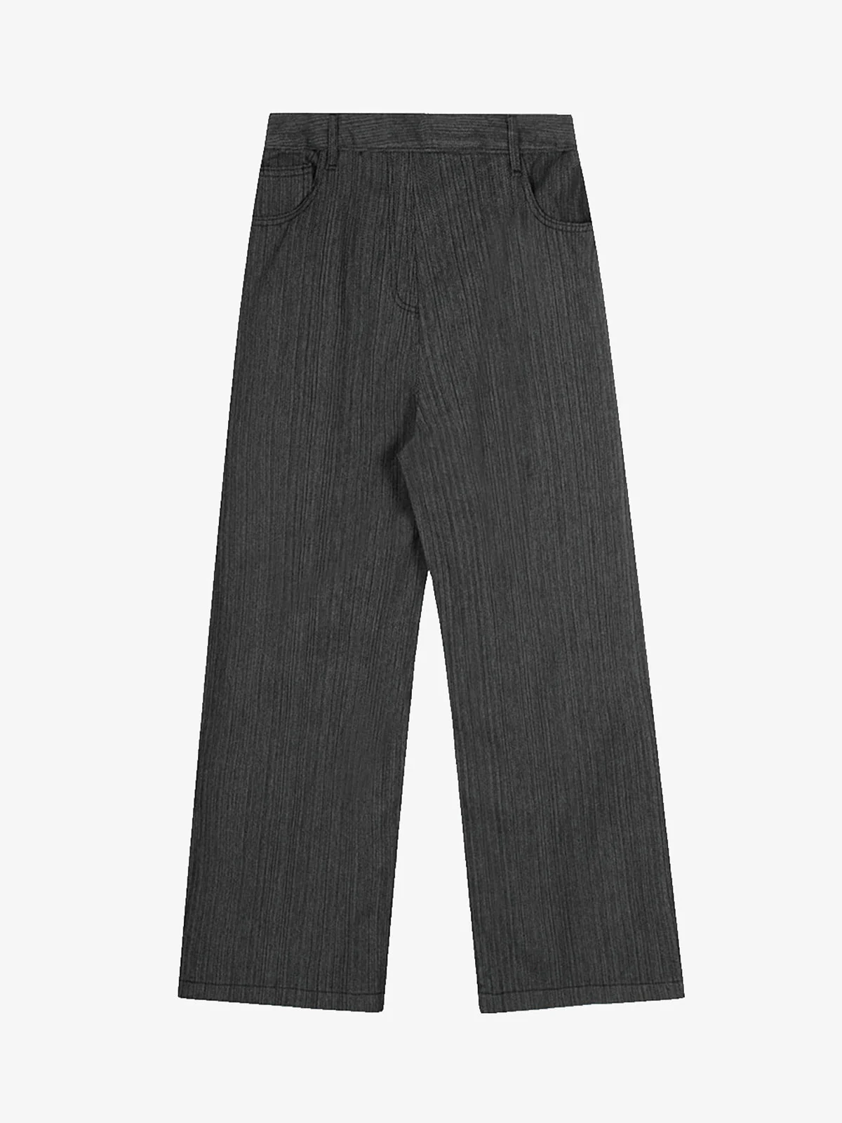 Striped Textured Reverse Pocket Pants - Image 2