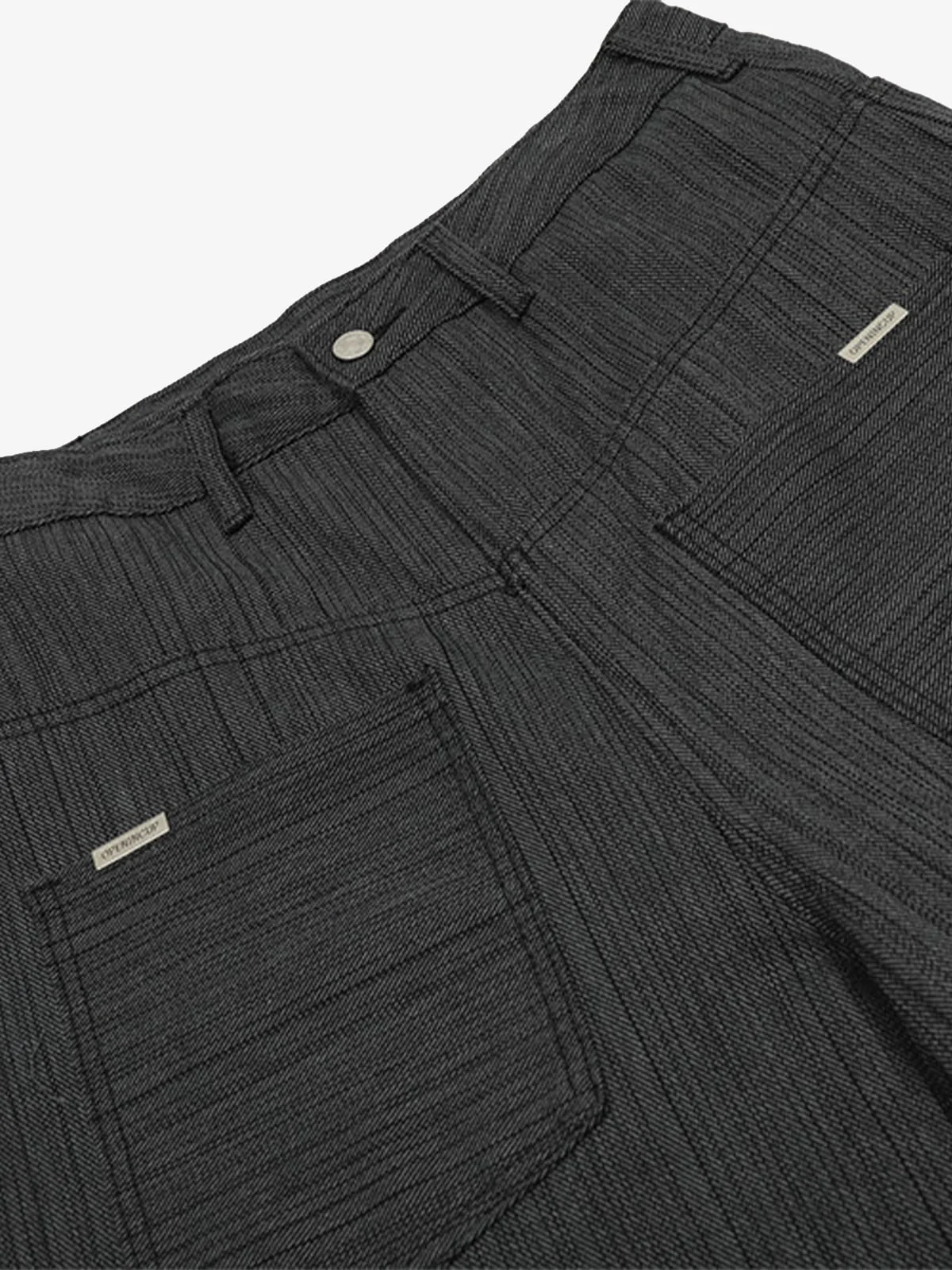 Striped Textured Reverse Pocket Pants - Image 3