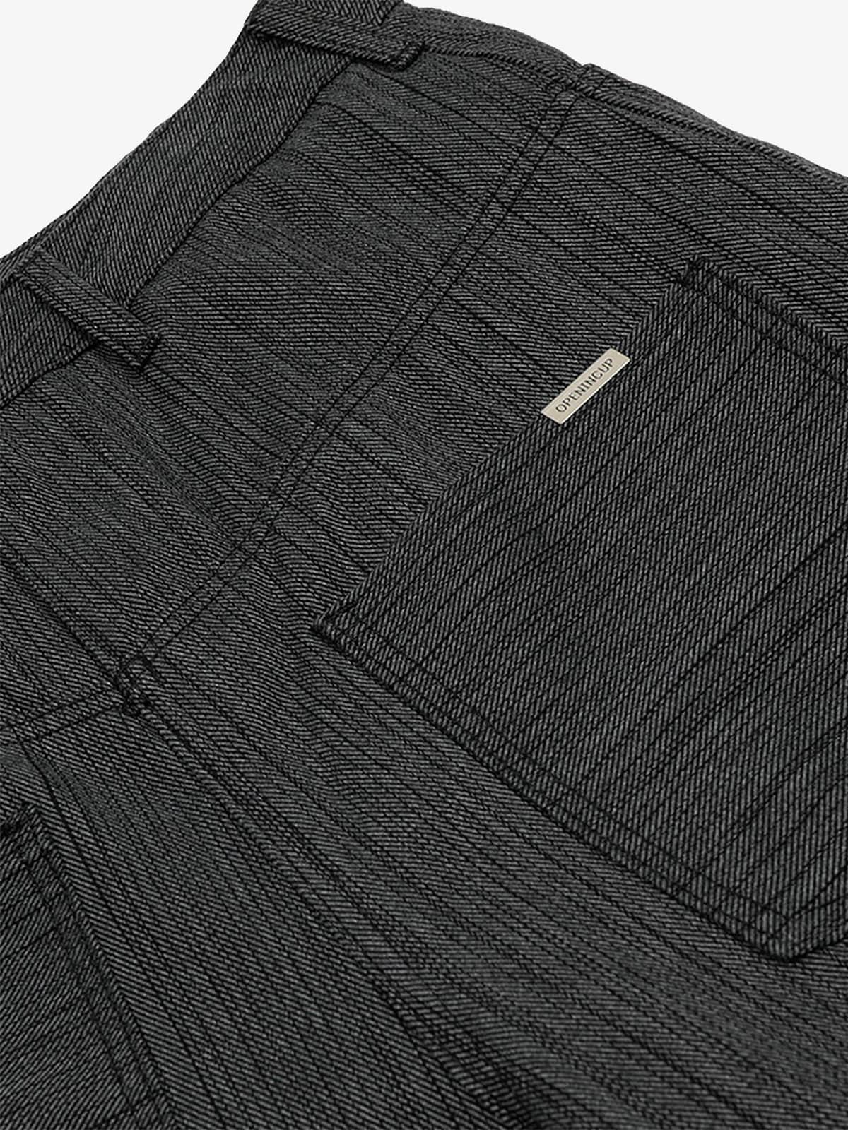 Striped Textured Reverse Pocket Pants - Image 4