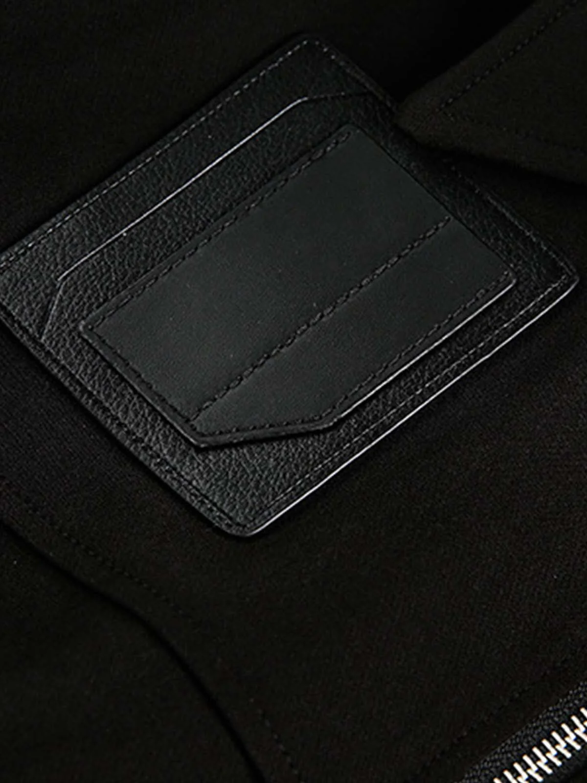 Structured Lapel Zip Front Pocket Jacket - Image 3