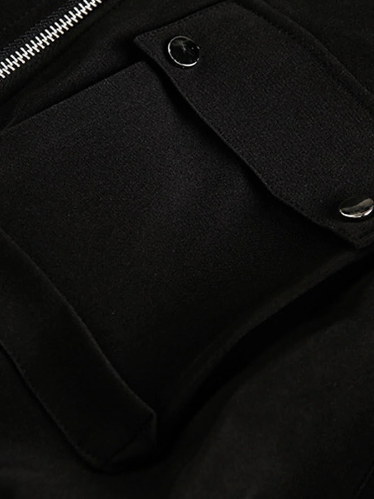 Structured Lapel Zip Front Pocket Jacket - Image 4