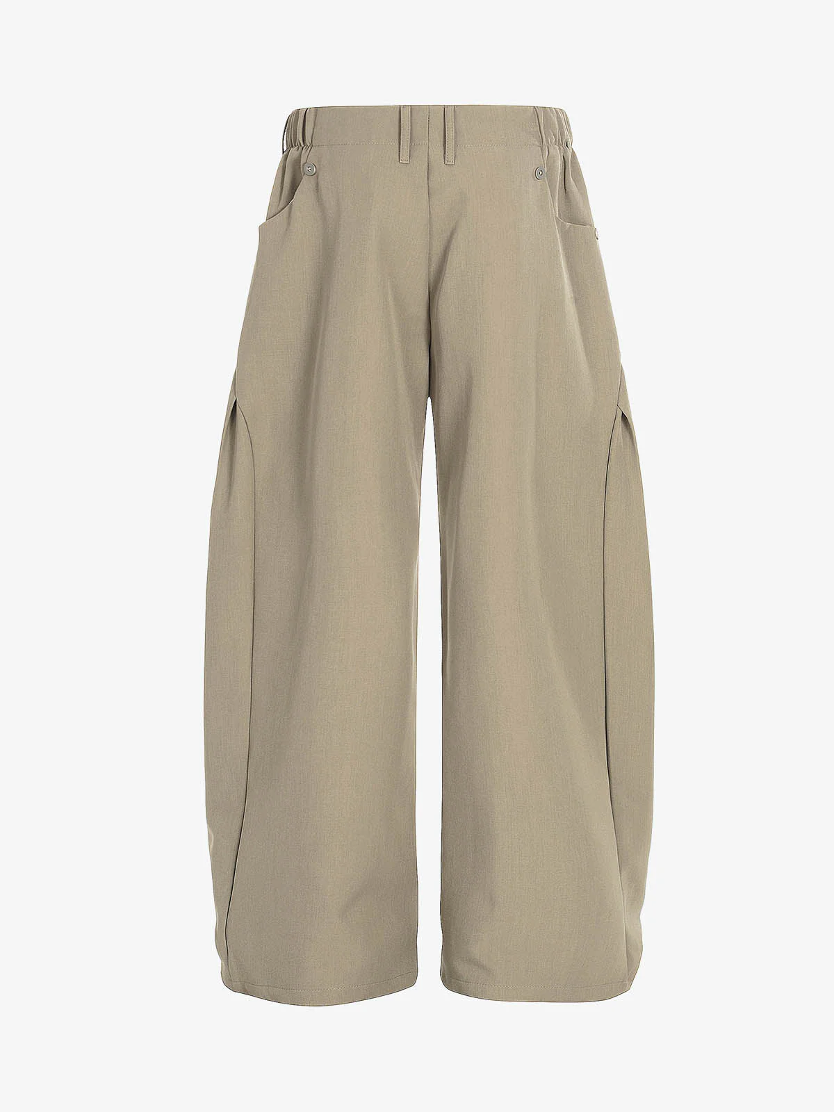 Structured Panel Pleated Wide Leg Barrel Pants - Image 2