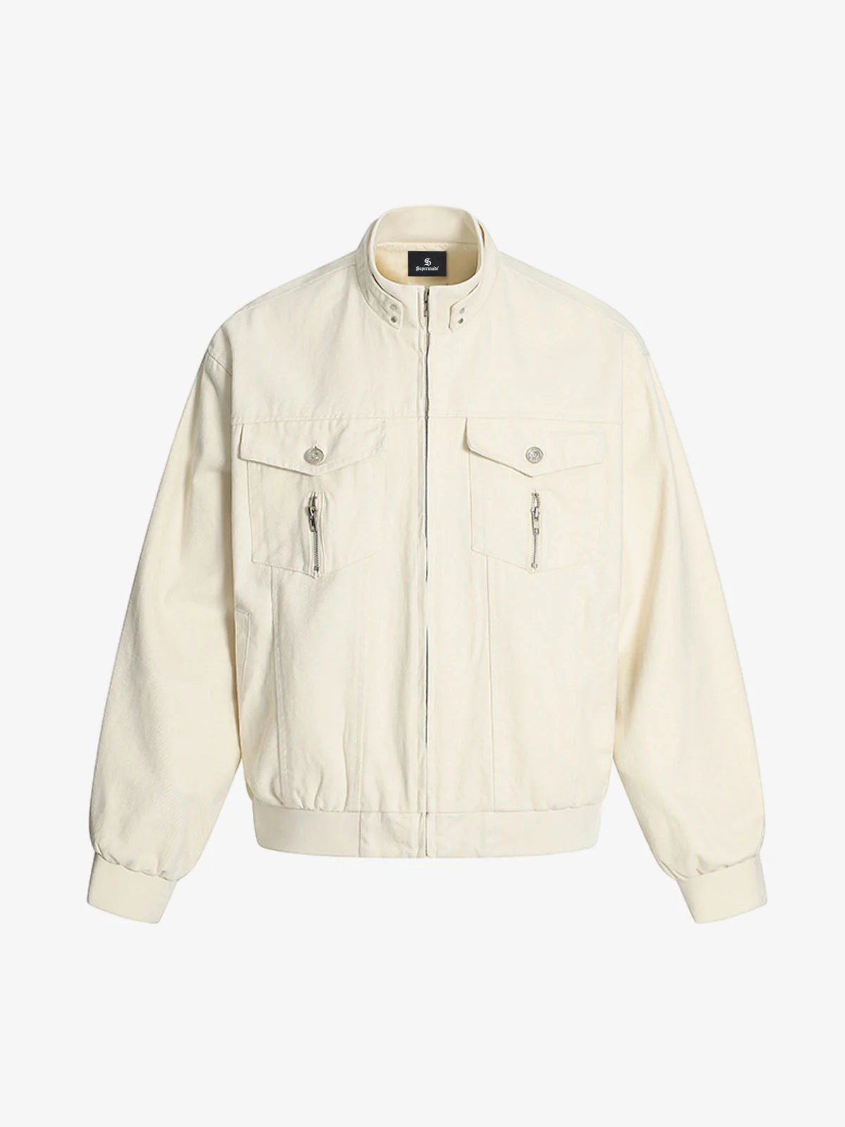 Structured Utility Stand Collar Zip Up Jacket - Image 2