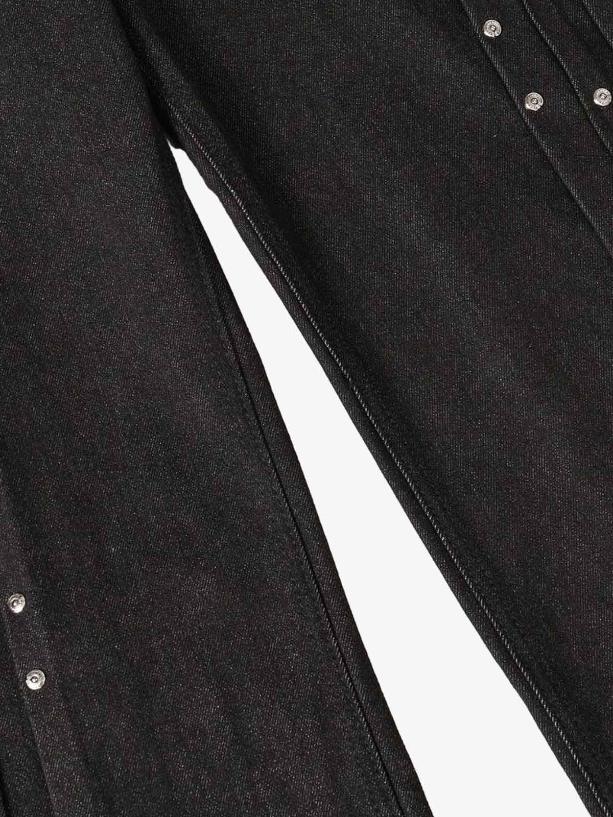 Studded Pleat Wide Leg Denim Jeans - Image 4