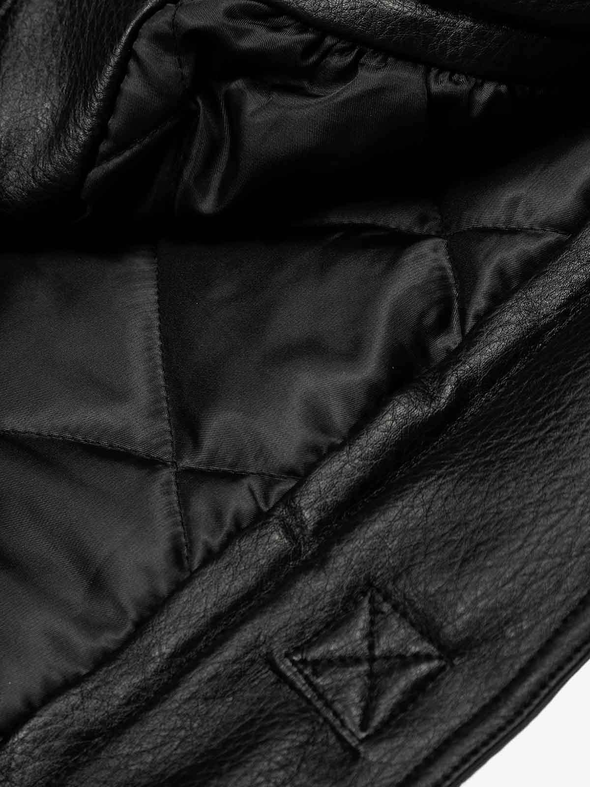 Retro Detachable Fur Collar PU Multi-Pocket Bomber Jacket - Image 12
