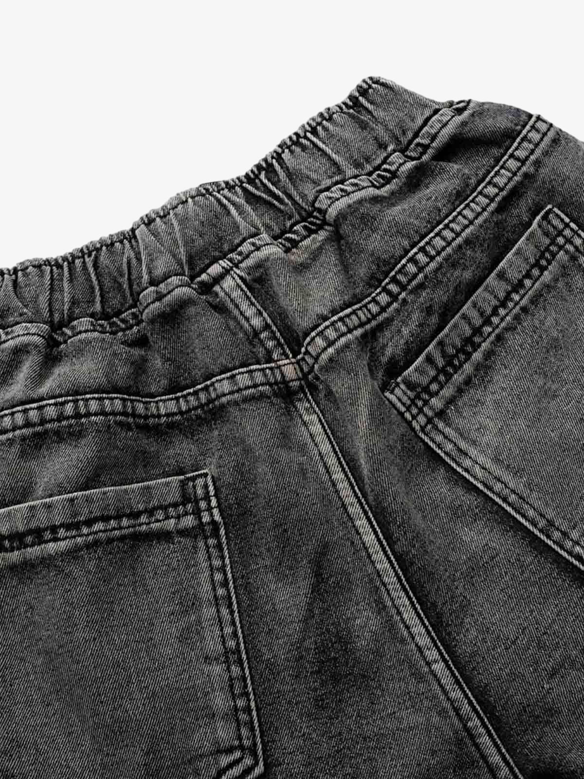 Washed Cargo Denim Shorts - 2382 - Image 4