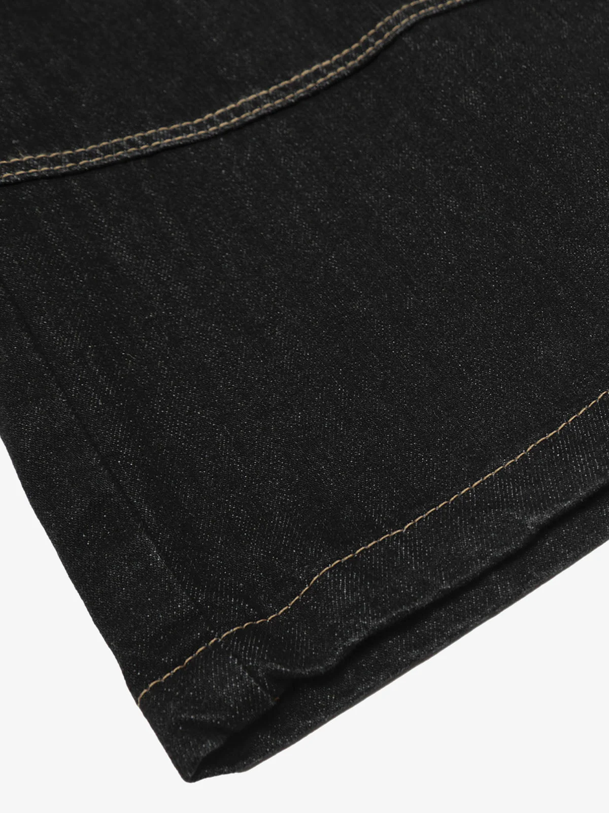 Contrast Stitched Patch Pocket Denim Jorts - Image 6