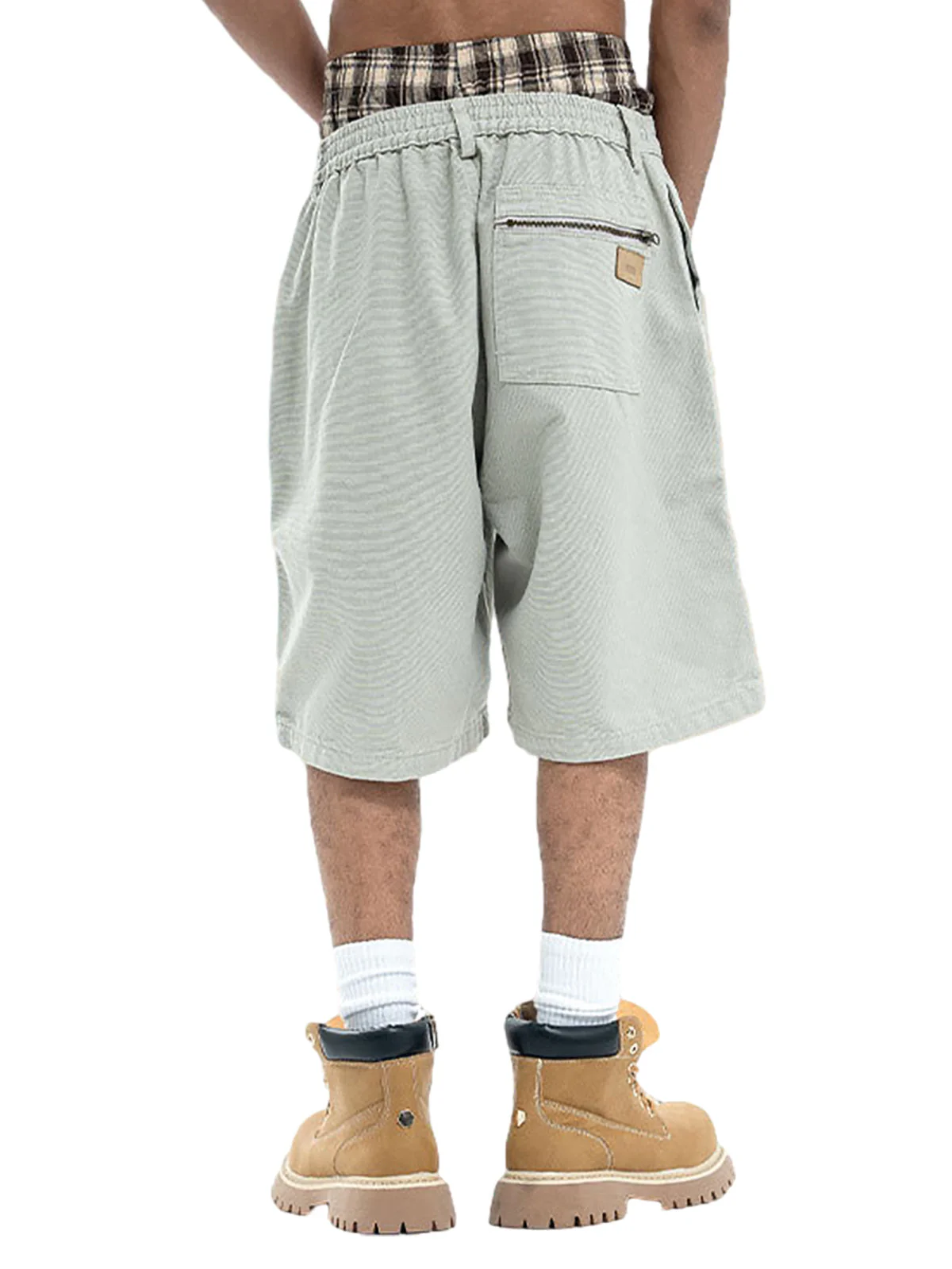 Retro Structured  Design Cargo Shorts - Image 8