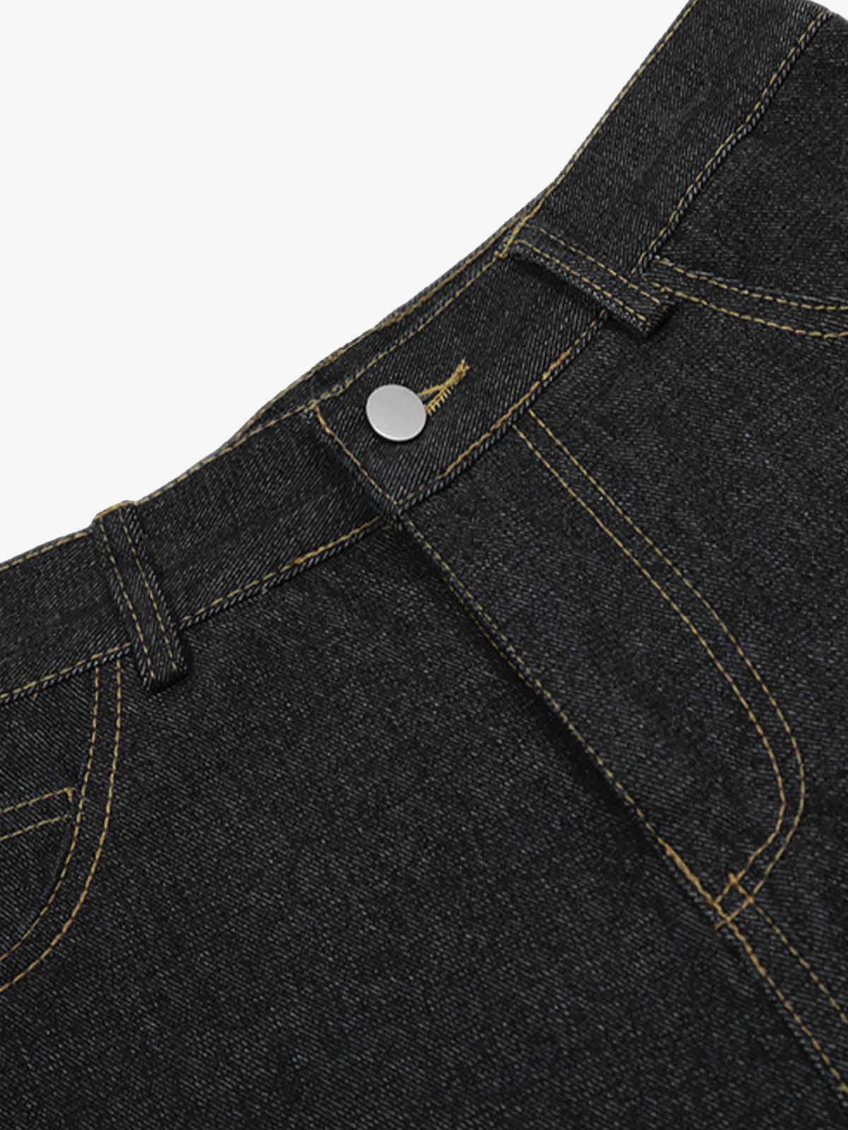 Washed Cheetah Print Patchwork Denim Jorts - Image 3
