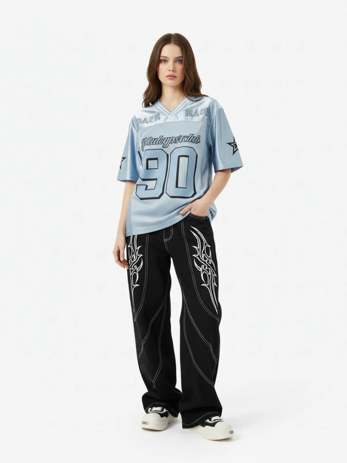 NO.90 Jersey V-Neck T-Shirt - 2470 - Image 3