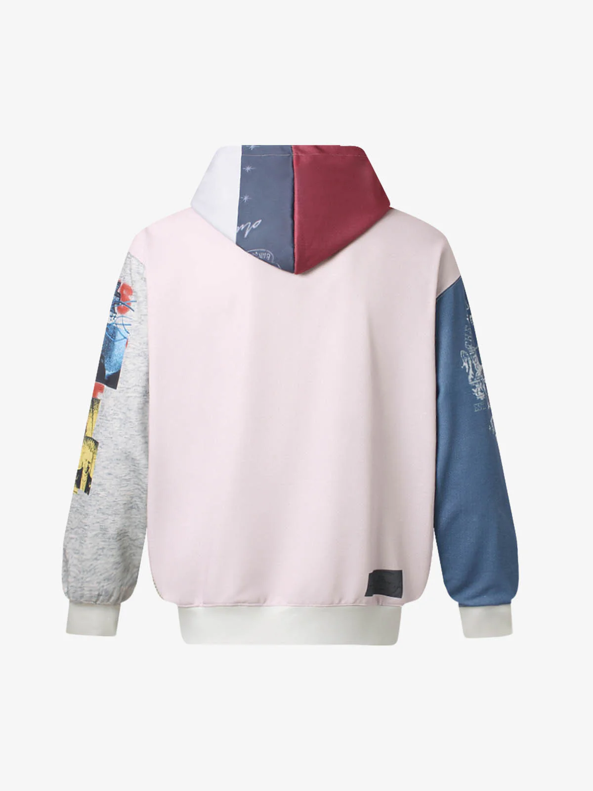 Stylish Graphic Hoodie with Unique Patchwork Design for Men - Image 4