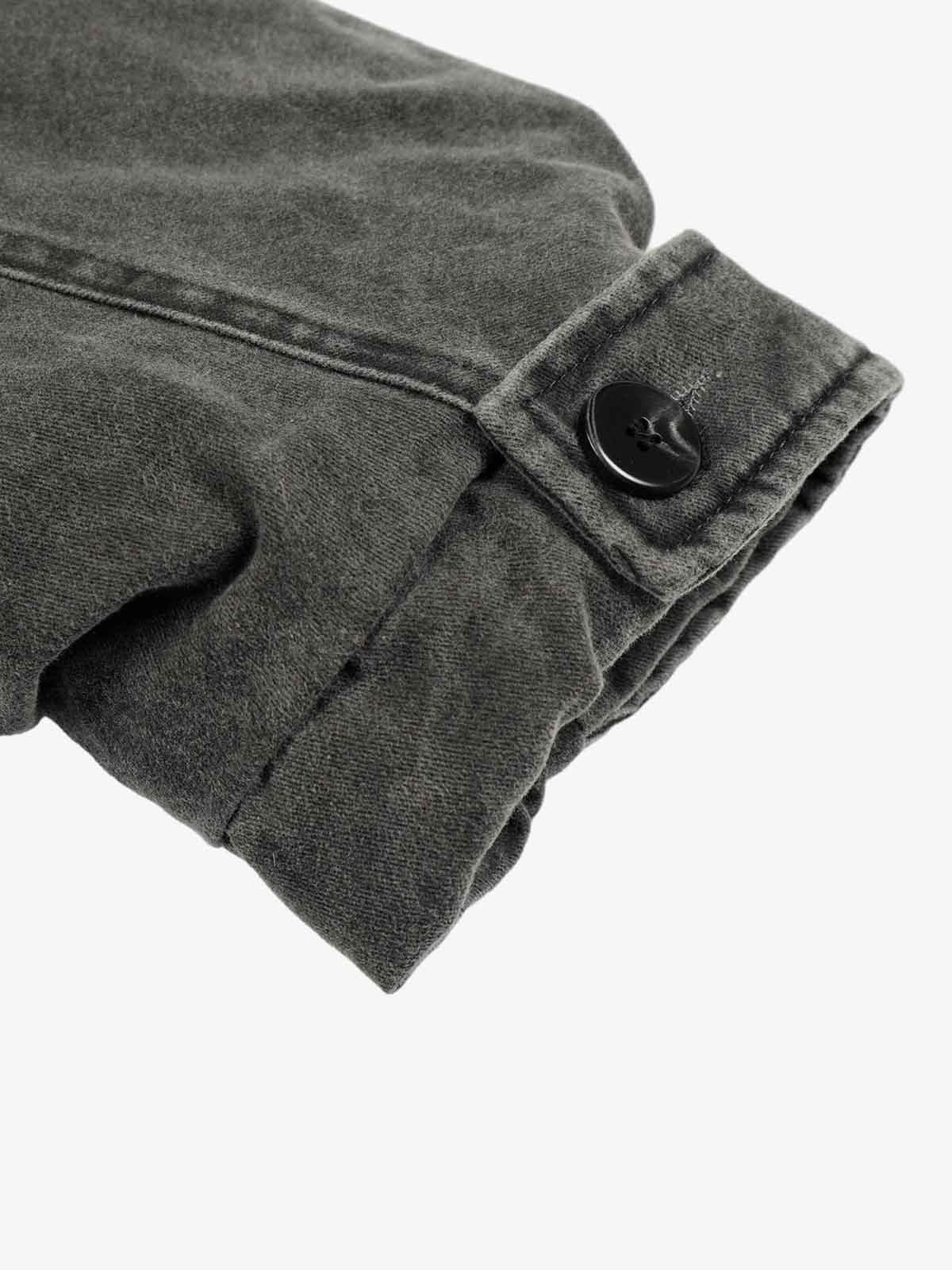 Vintage Distressed Pleated Shearling Collar Fleece Jacket - Image 10