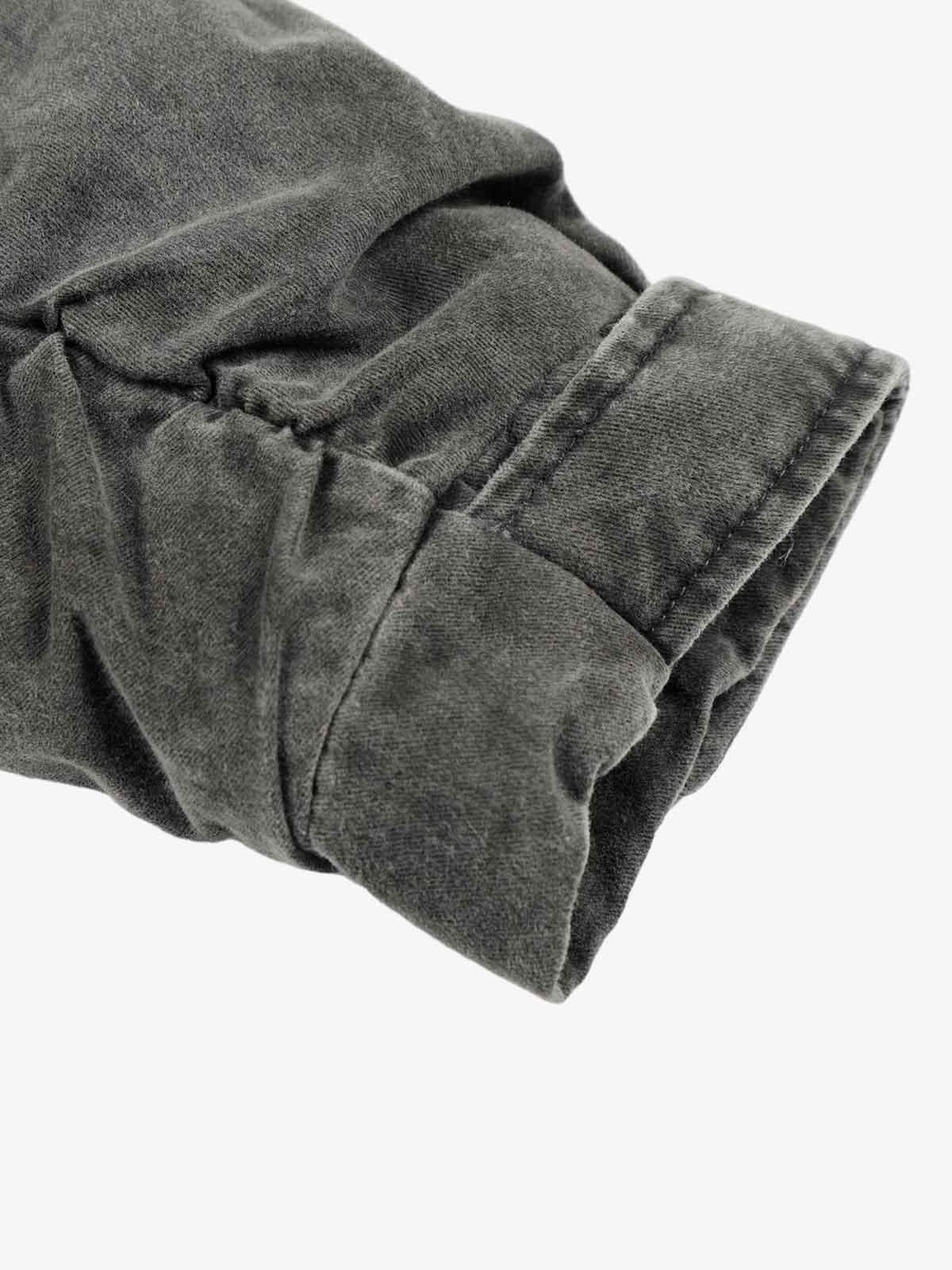 Vintage Distressed Pleated Shearling Collar Fleece Jacket - Image 13