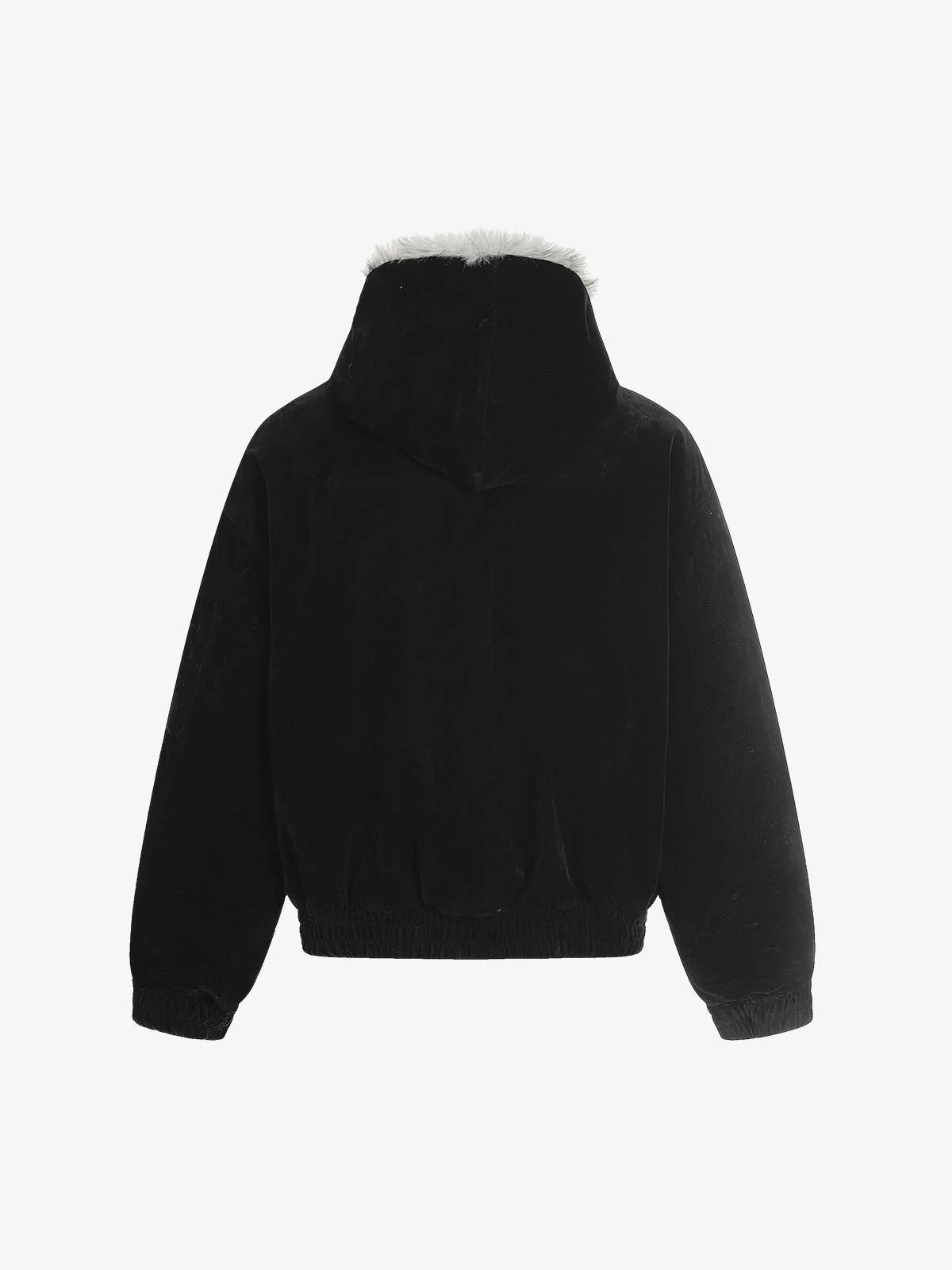 Fur Collar Suede Toggle Closure Padded Bomber Jacket - Image 9