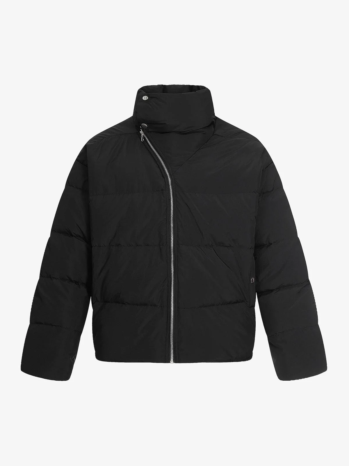 Vintage Asymmetric Zip High-Neck Puffer Jacket - Image 2