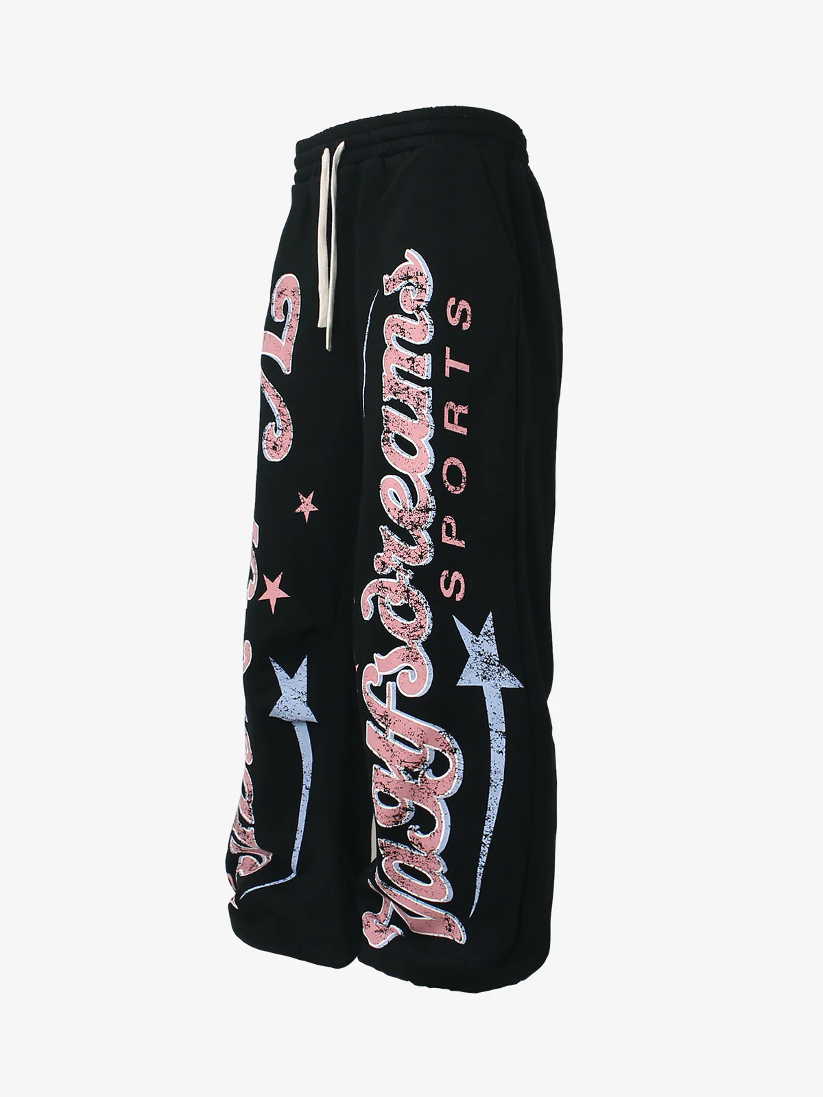 Retro Graphic Fleece-Lined Baggy Sweatpants - Image 9