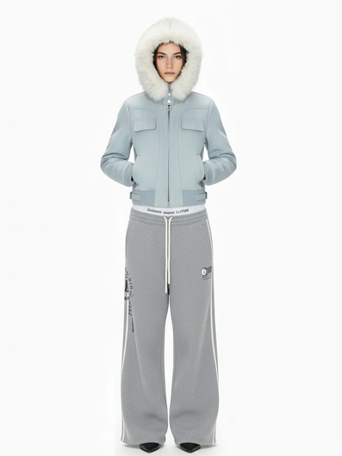 Suede Fur Hooded Slim Fit Jacket - Image 6