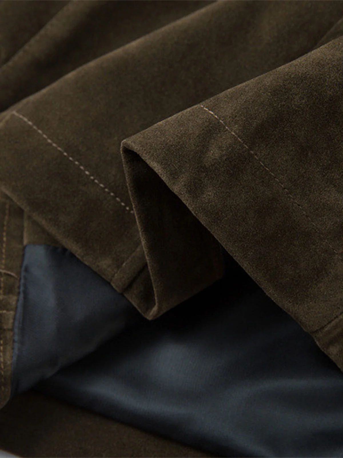 Suede Lapel Deconstructed Patchwork Jacket - Image 16