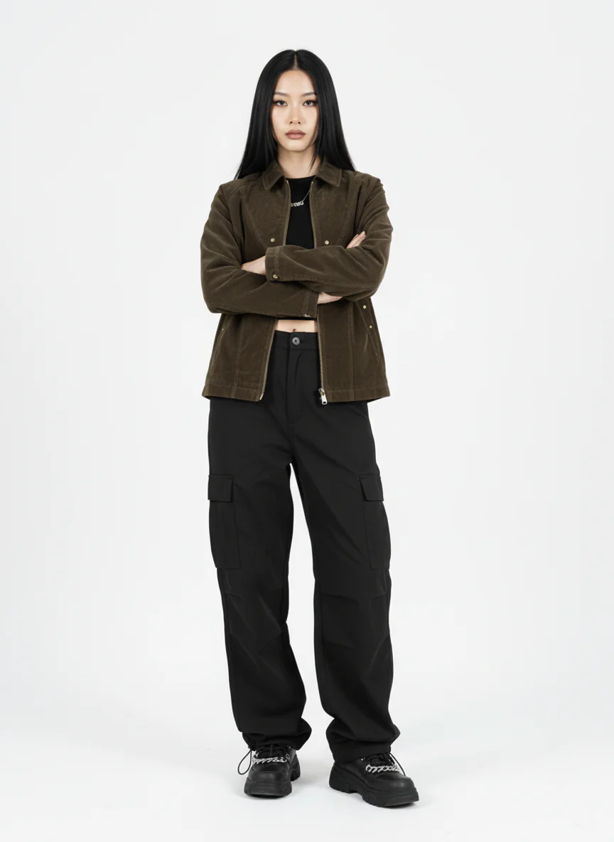 Suede Lapel Deconstructed Patchwork Jacket - Image 7