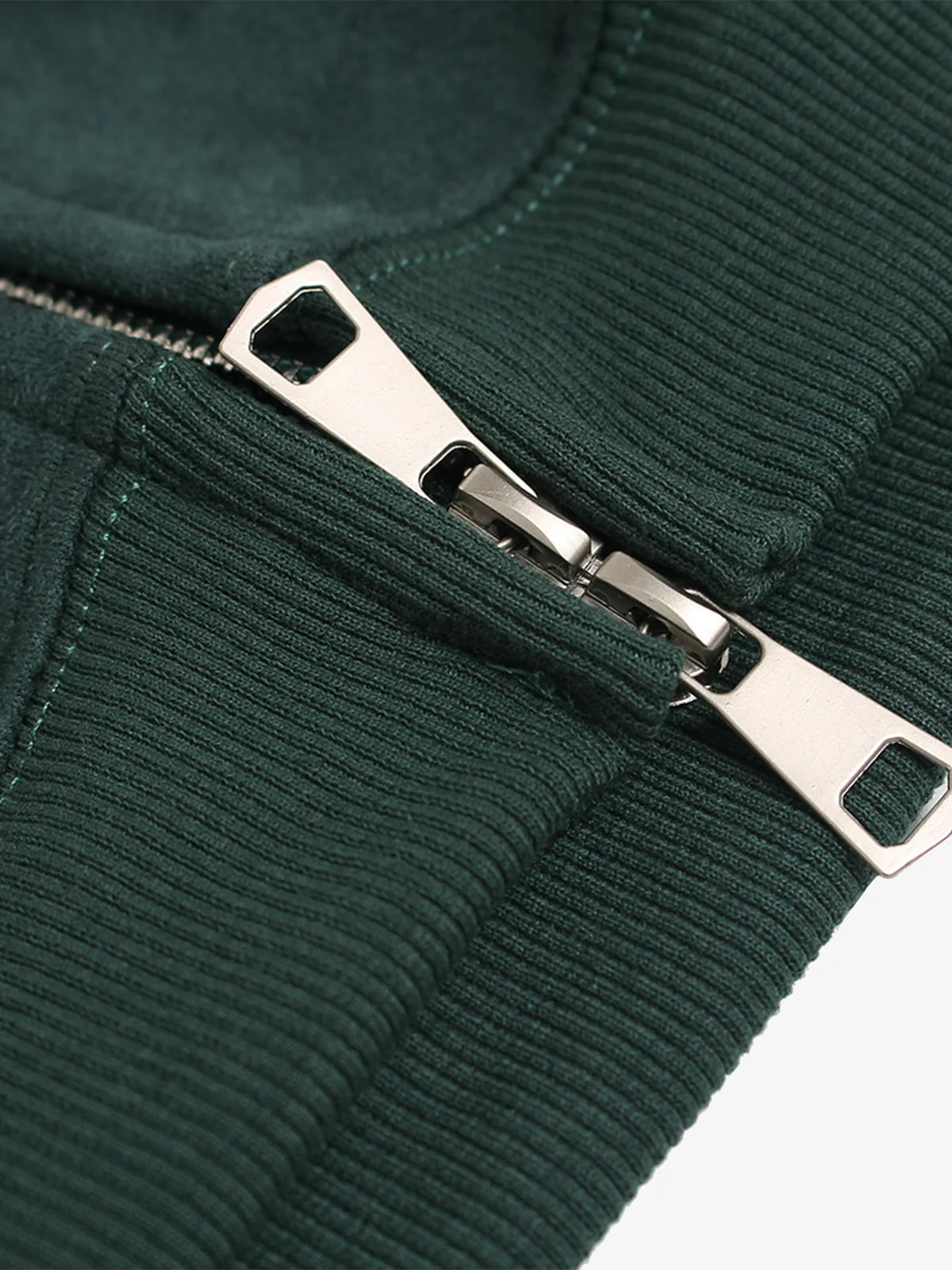 Suede Letter Embroidered Cropped Zip-Up Sweatshirt - Image 18
