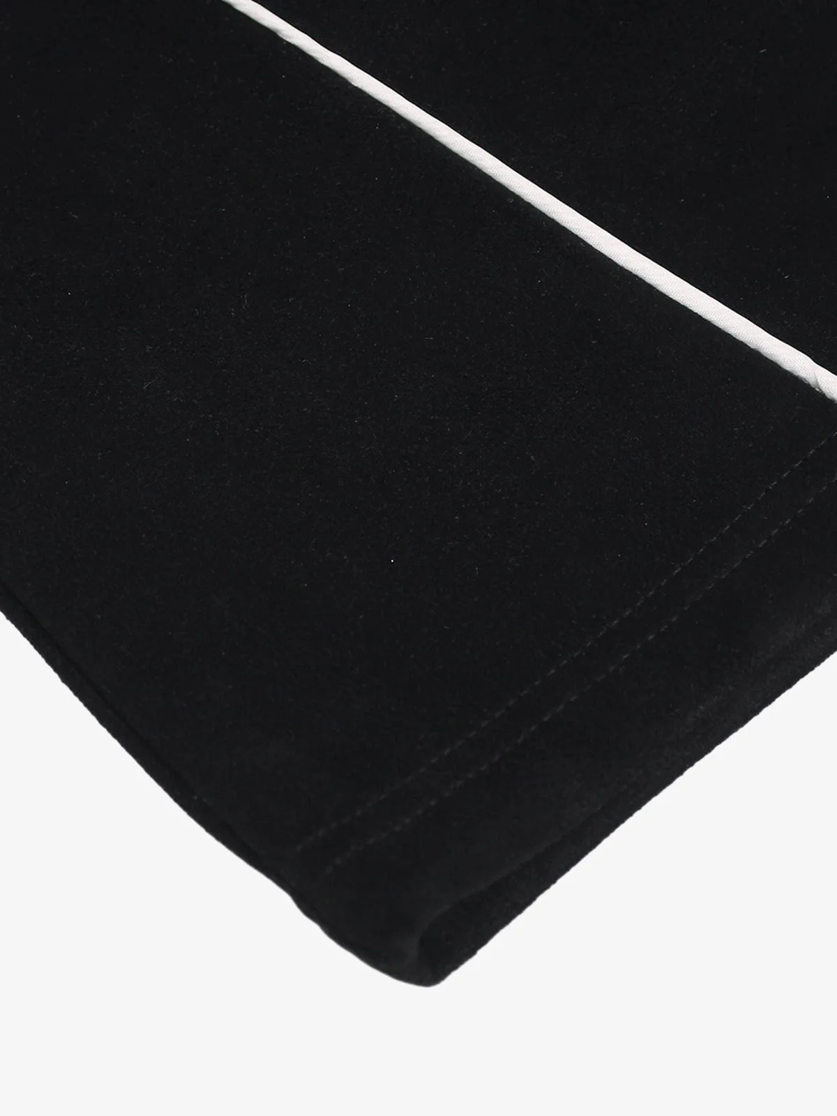 Suede Logo Embroidered Patchwork Short Sleeve T-Shirt - Image 9