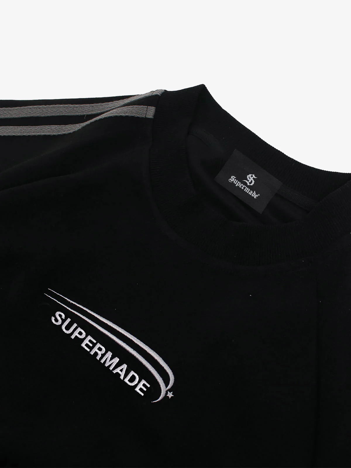 Suede Panel SUPERMADE Embroidered Short Sleeve T-Shirt - Image 5