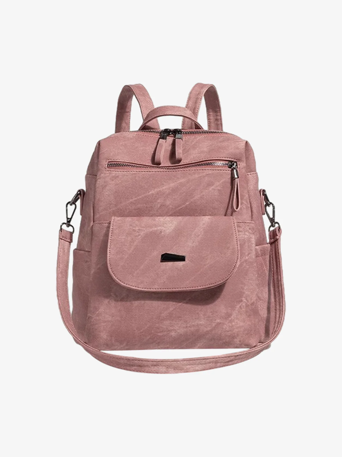 Suede Simple Dual-Use Large Capacity Backpack - Image 3