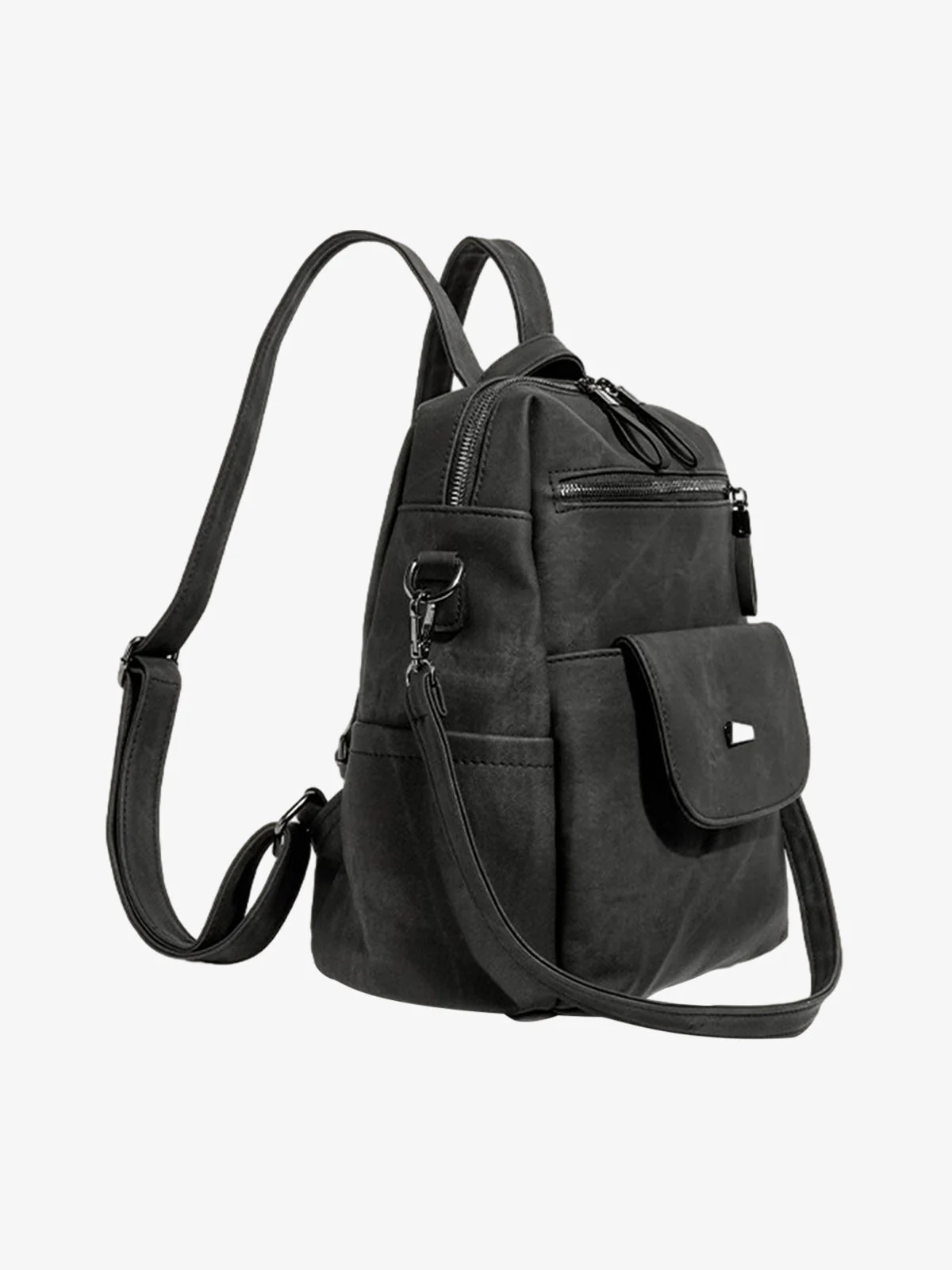 Suede Simple Dual-Use Large Capacity Backpack - Image 4