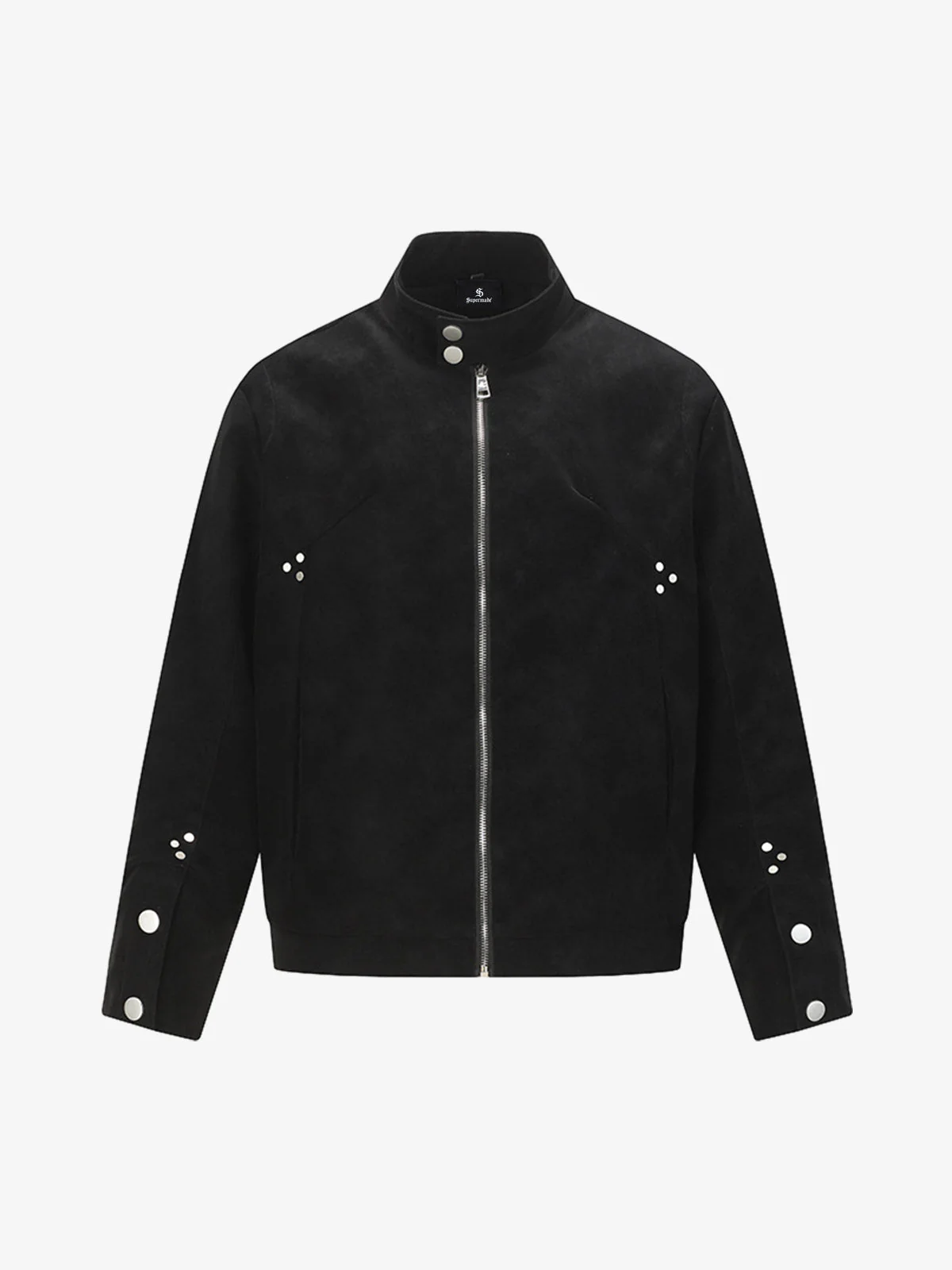 Suede Studded Zip Up Jacket - Image 2