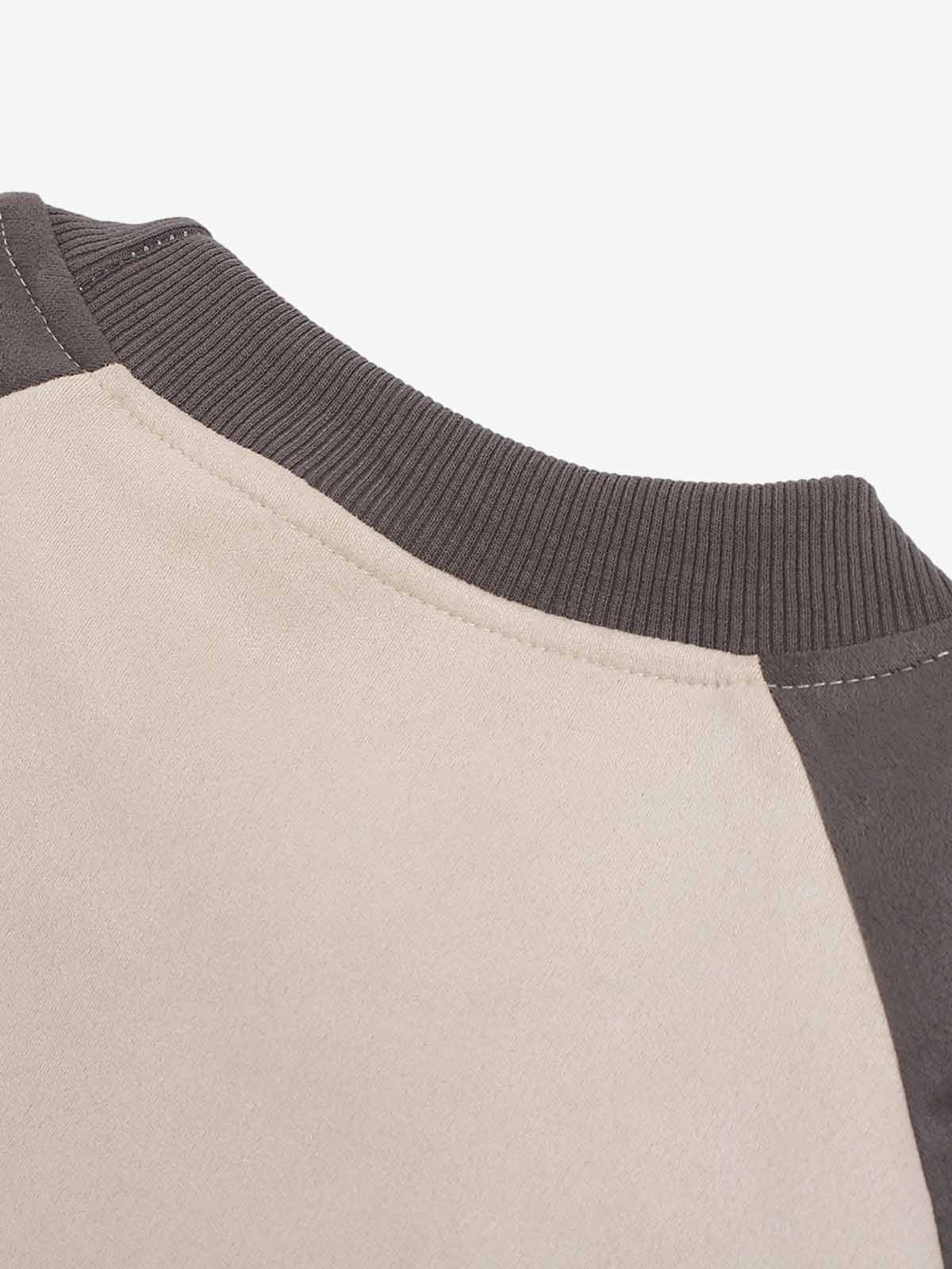 Suede-Touch Embroidered Sport Color-Block T-Shirt - Image 7
