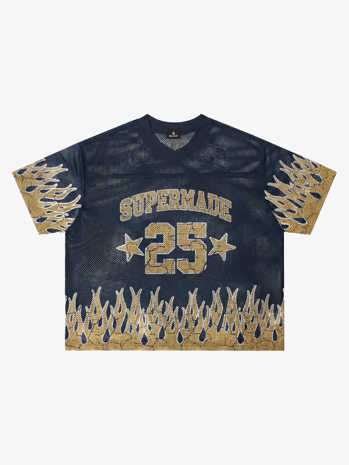 Supermade 25 Flame Graphic Mesh Football Jersey T-Shirt - Image 2