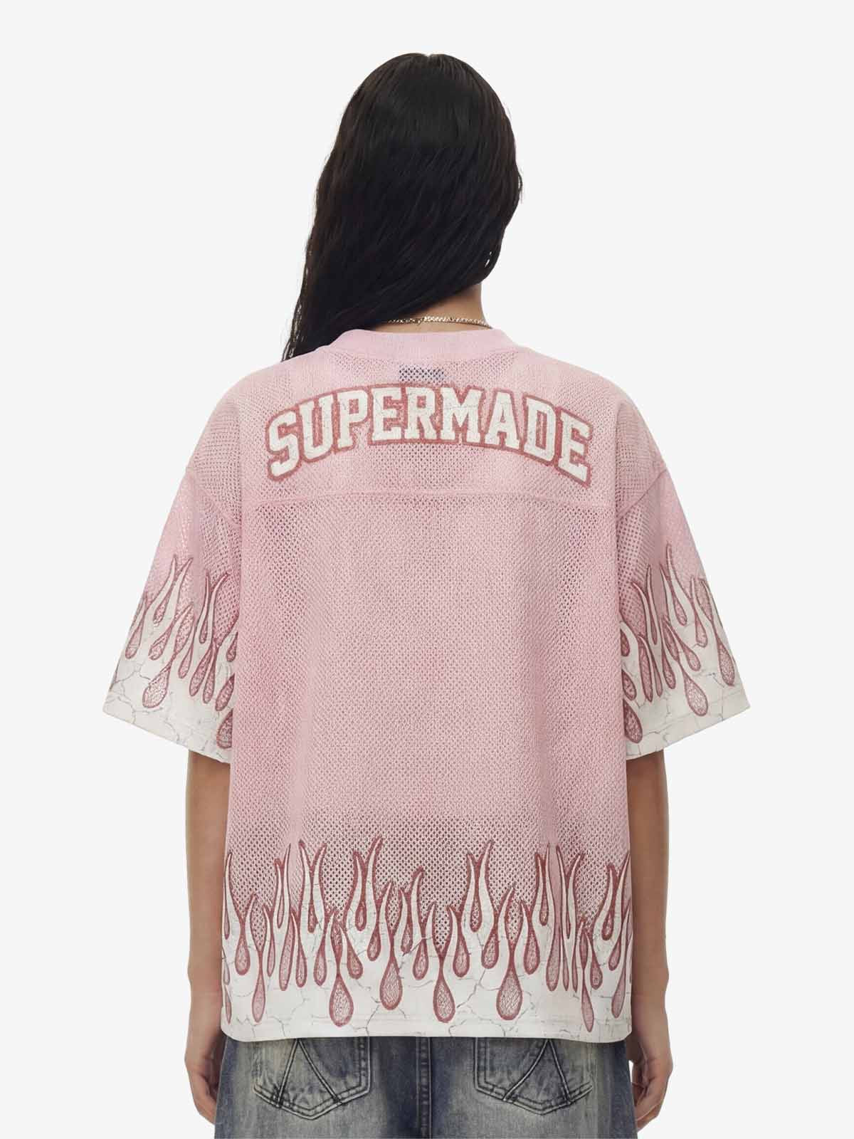 Supermade 25 Flame Graphic Mesh Football Jersey T-Shirt - Image 3