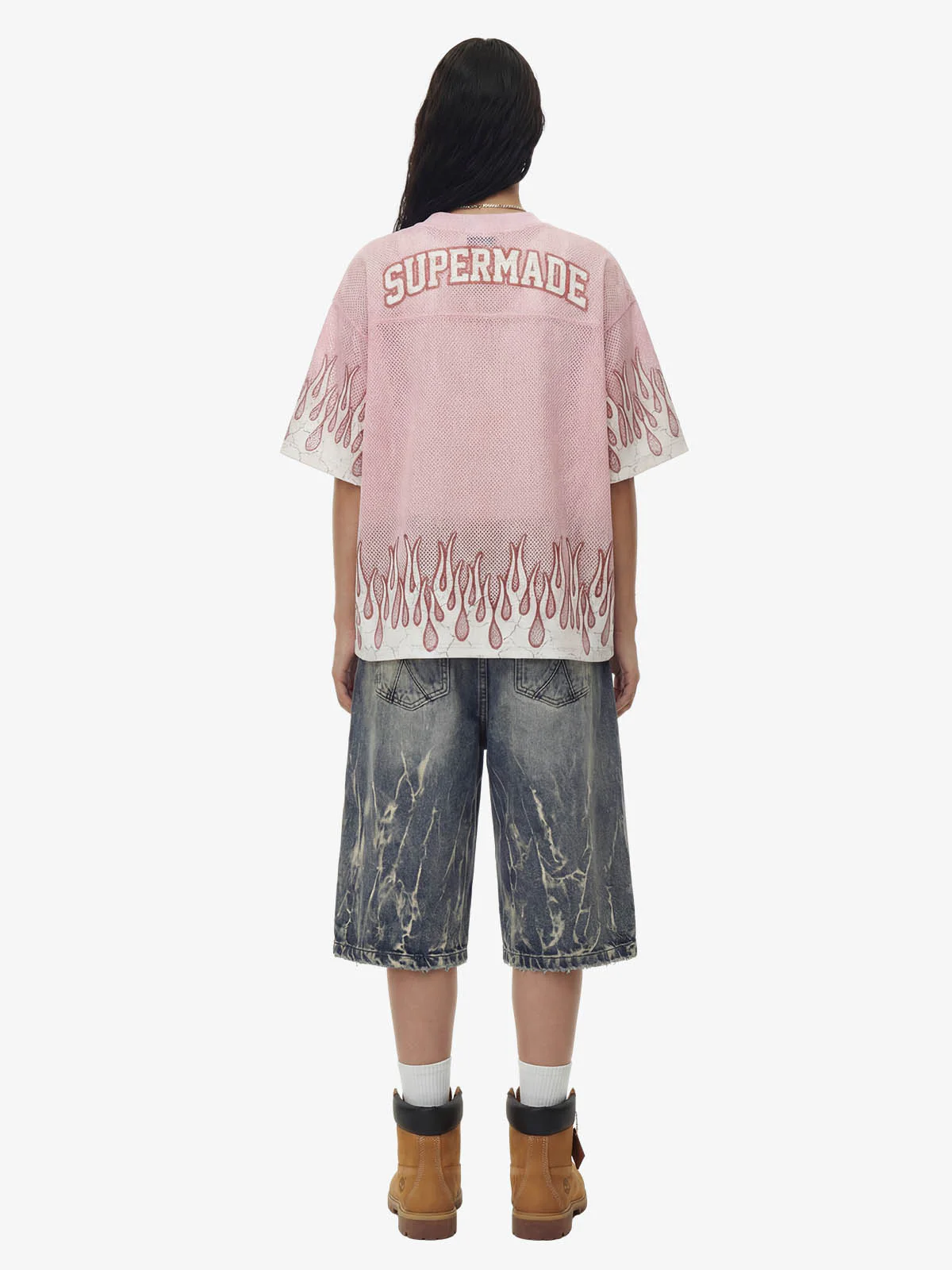 Supermade 25 Flame Graphic Mesh Football Jersey T-Shirt - Image 5