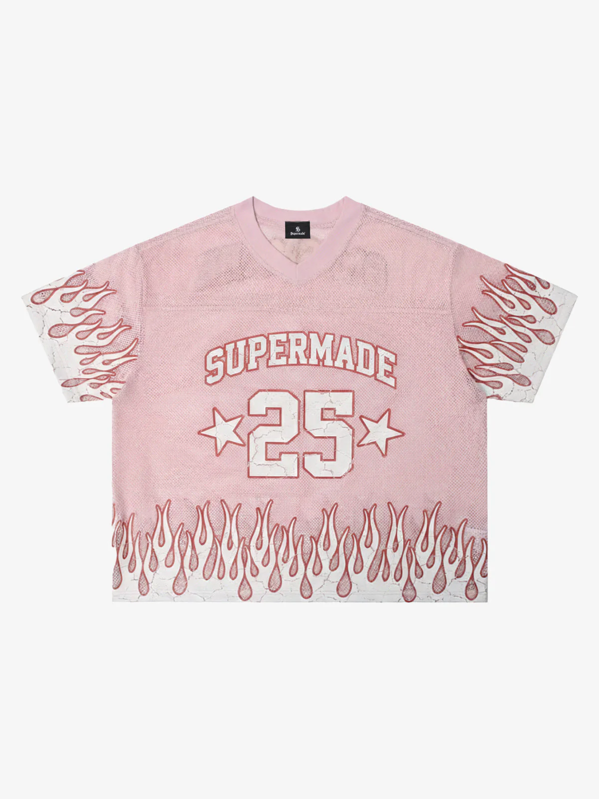 Supermade 25 Flame Graphic Mesh Football Jersey T-Shirt - Image 6