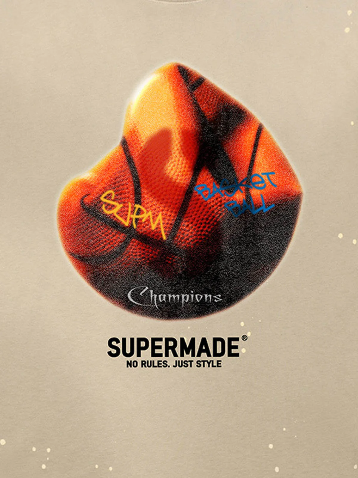 Supermade Abstract Basketball Texture Graphic T-Shirt - Image 5