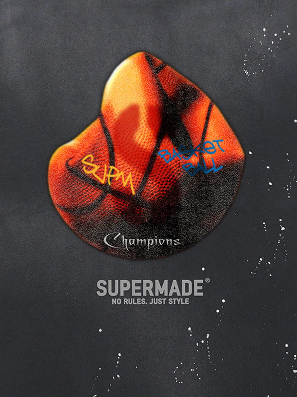 Supermade Abstract Basketball Texture Graphic T-Shirt - Image 9