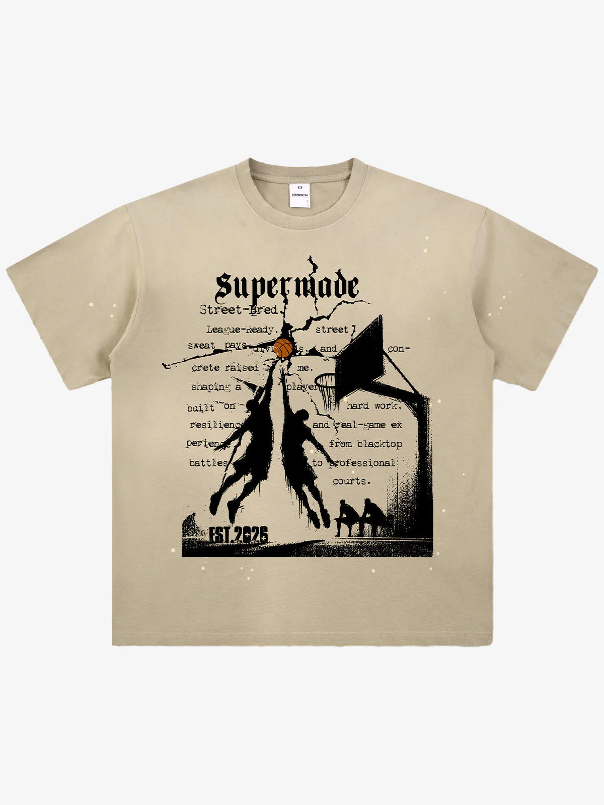 Supermade Basketball Illustration Street Graphic T-Shirt