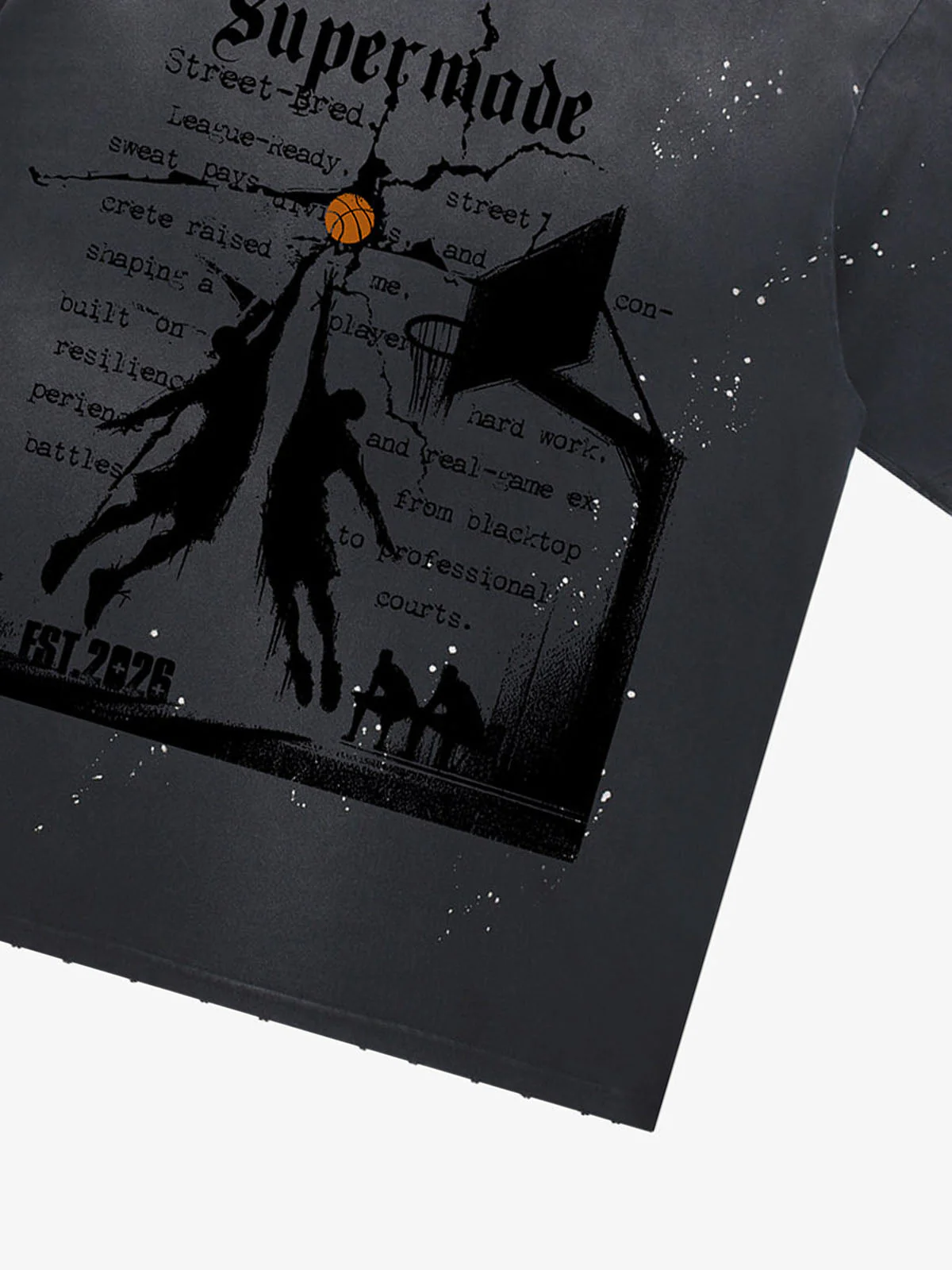 Supermade Basketball Illustration Street Graphic T-Shirt - Image 10