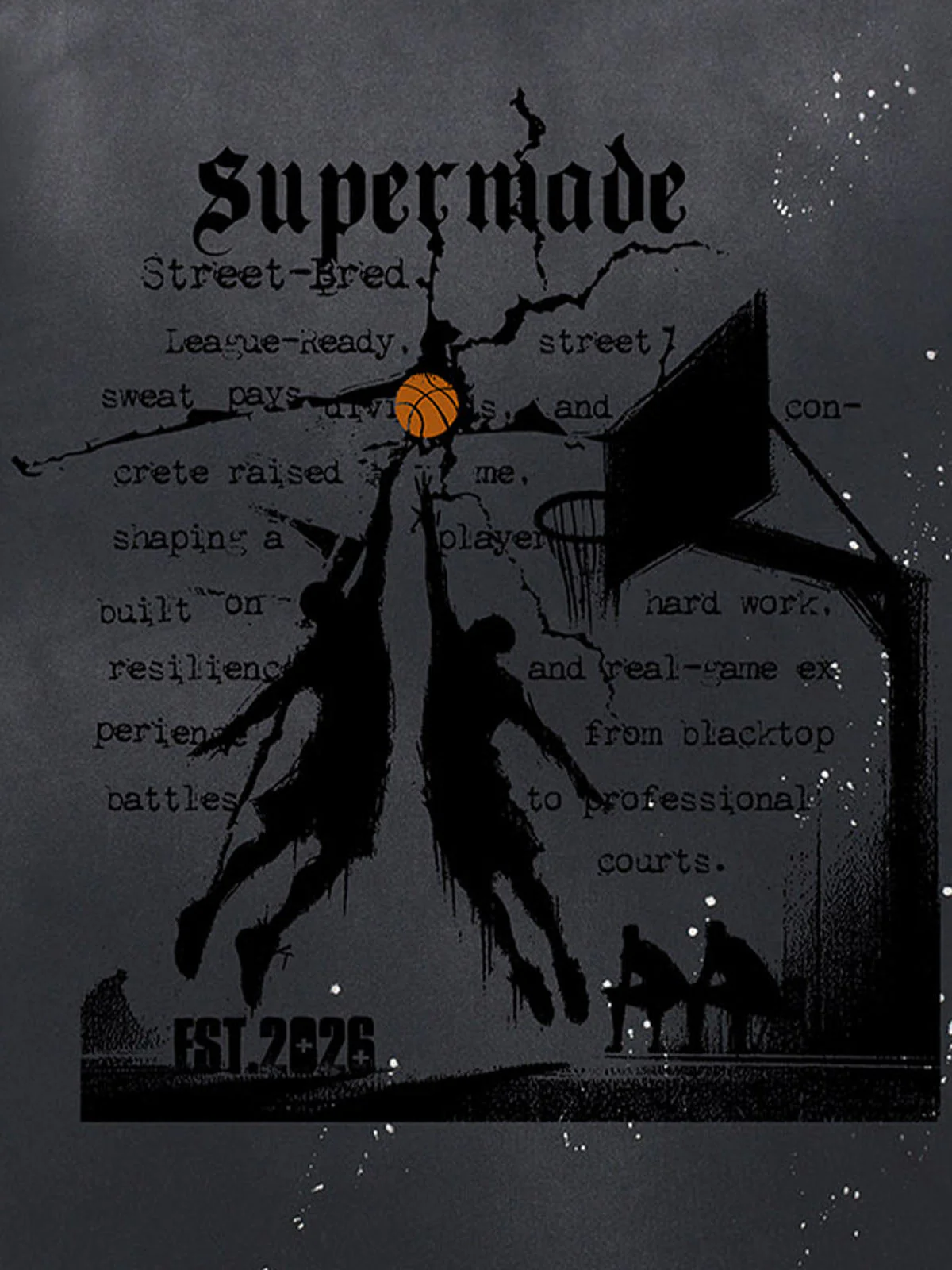 Supermade Basketball Illustration Street Graphic T-Shirt - Image 11
