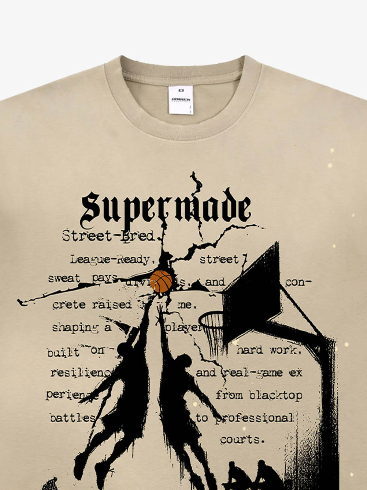 Supermade Basketball Illustration Street Graphic T-Shirt - Image 3