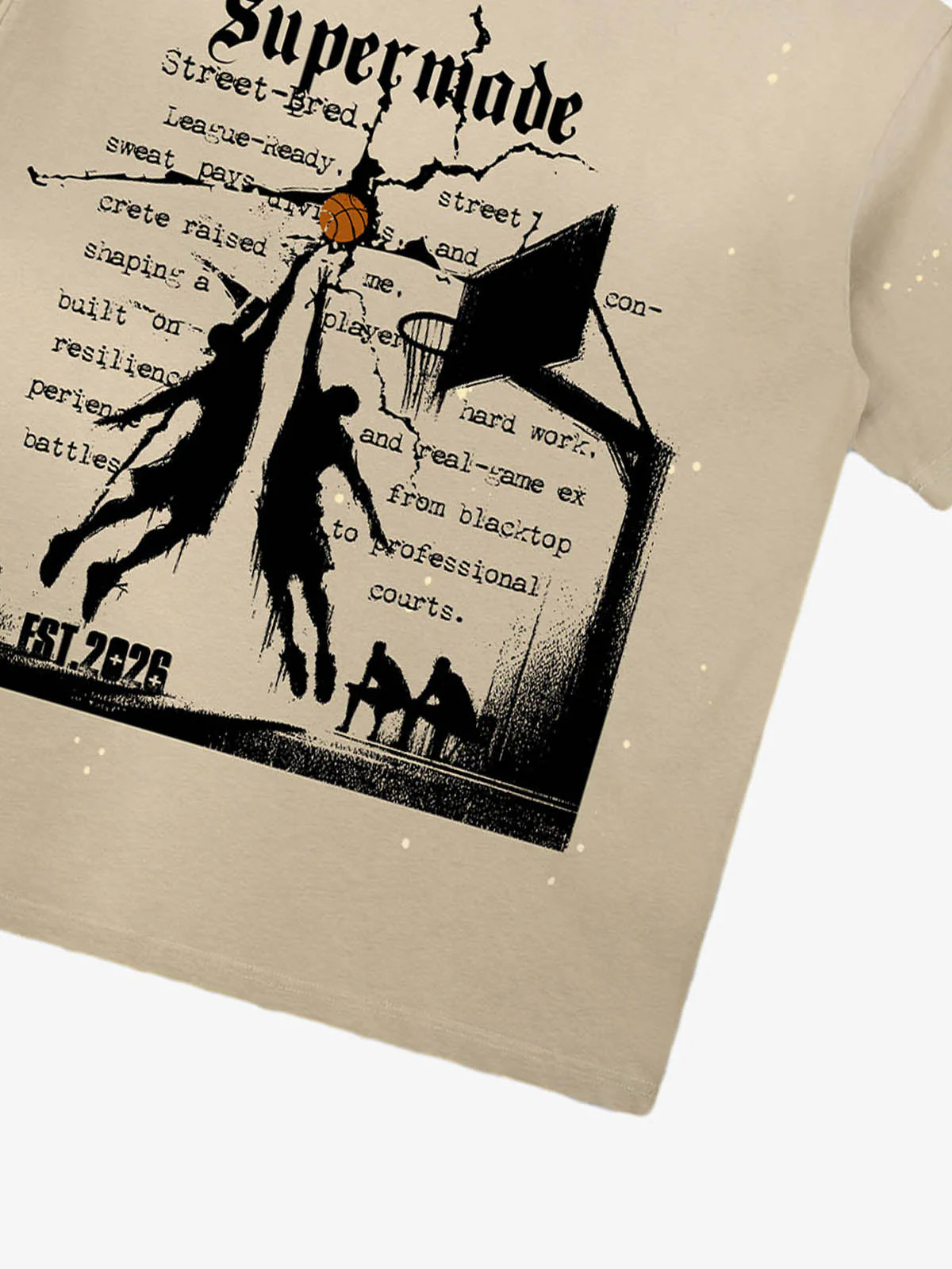 Supermade Basketball Illustration Street Graphic T-Shirt - Image 5